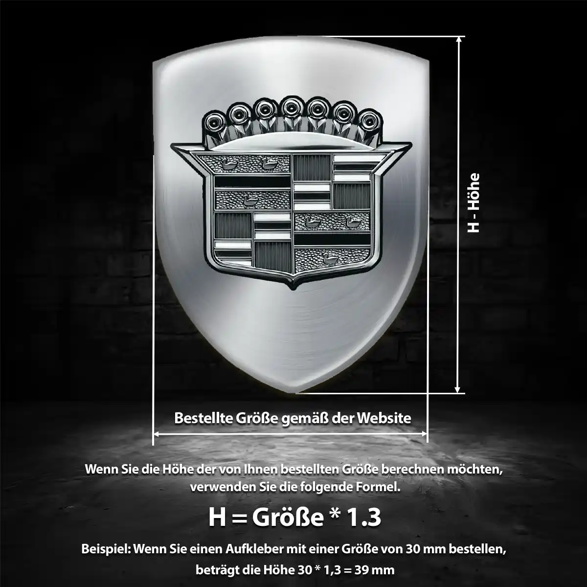 Cadillac 3D Gel Aufkleber Anspruchsvolles Design