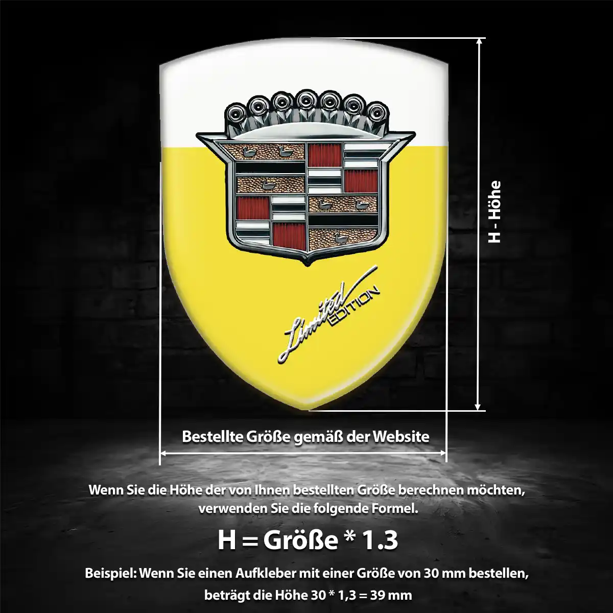 Cadillac 3D Gel Aufkleber Ausdrucksstarkes Design