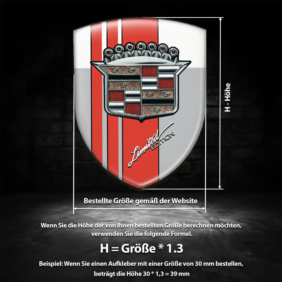 Cadillac 3D Gel Aufkleber Auto Anspruchsvolles Design