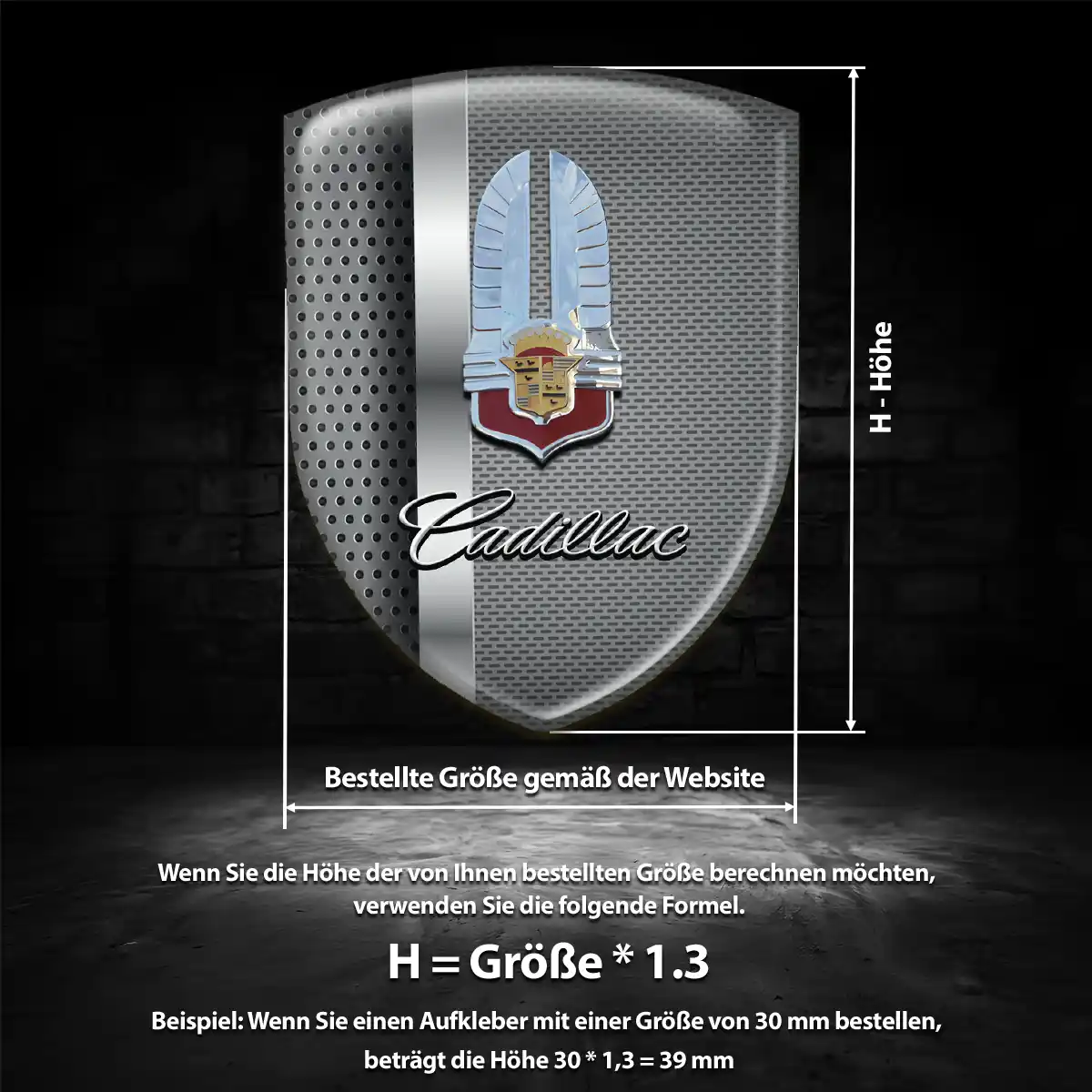 Cadillac 3D Gel Aufkleber Auto Ausdrucksstarkes Design