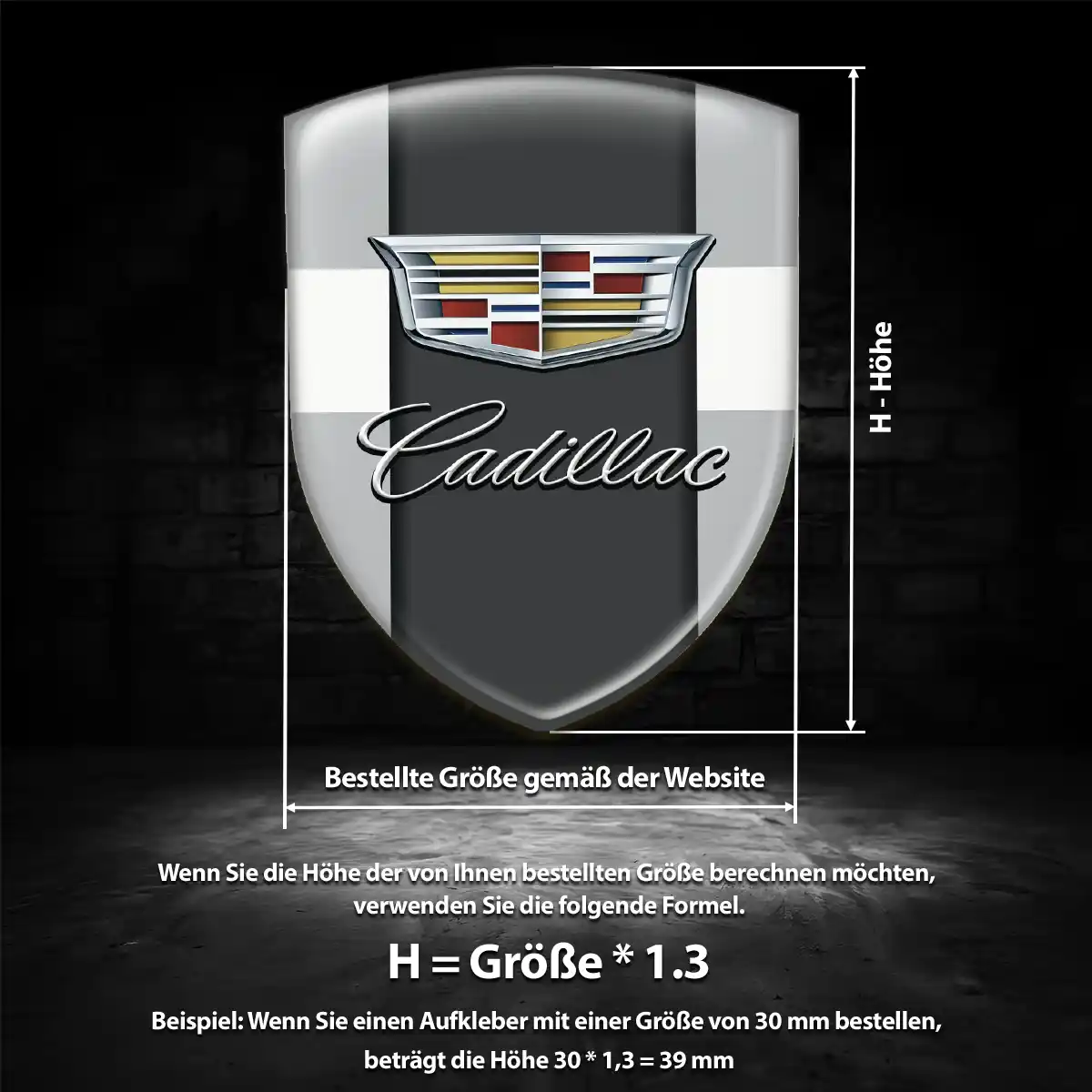Cadillac 3D Gel Aufkleber Auto Überzeugende Qualität