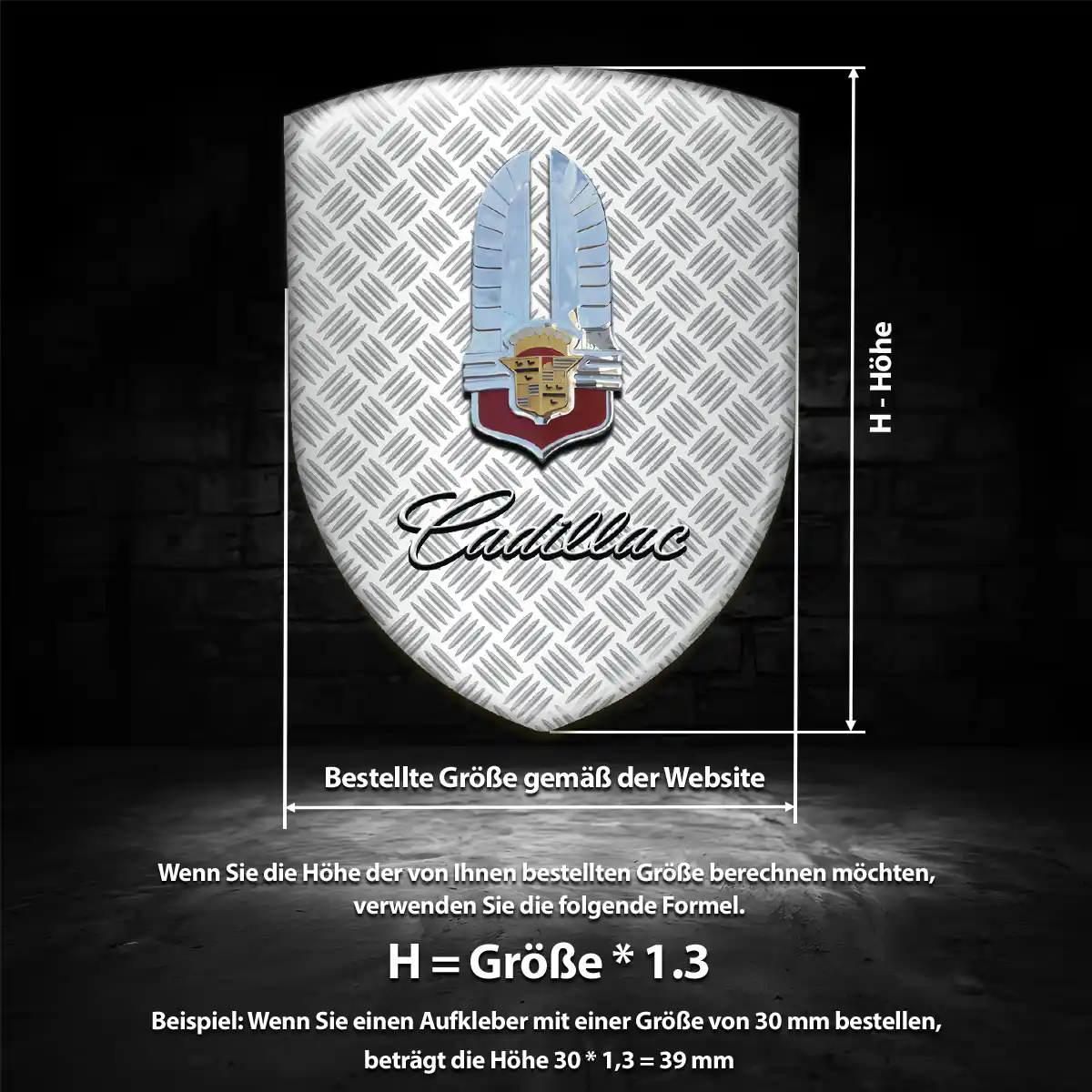 Cadillac 3D Gel Aufkleber Auto Edles Design