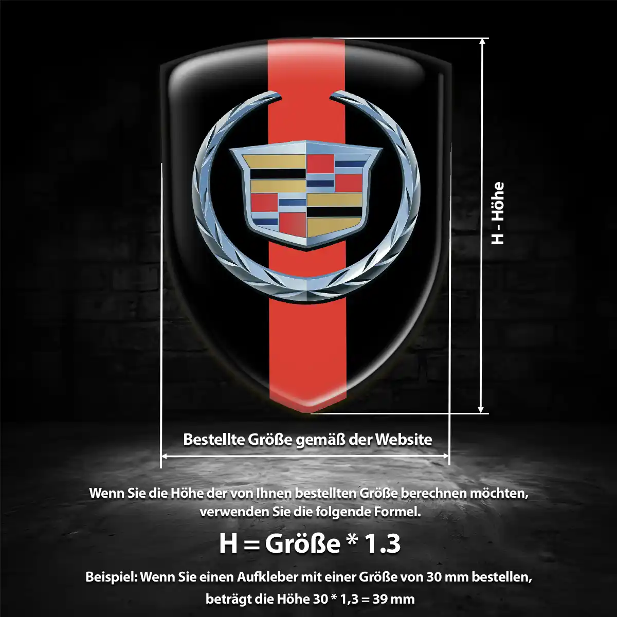 Cadillac 3D Gel Aufkleber Auto Elegantes Design