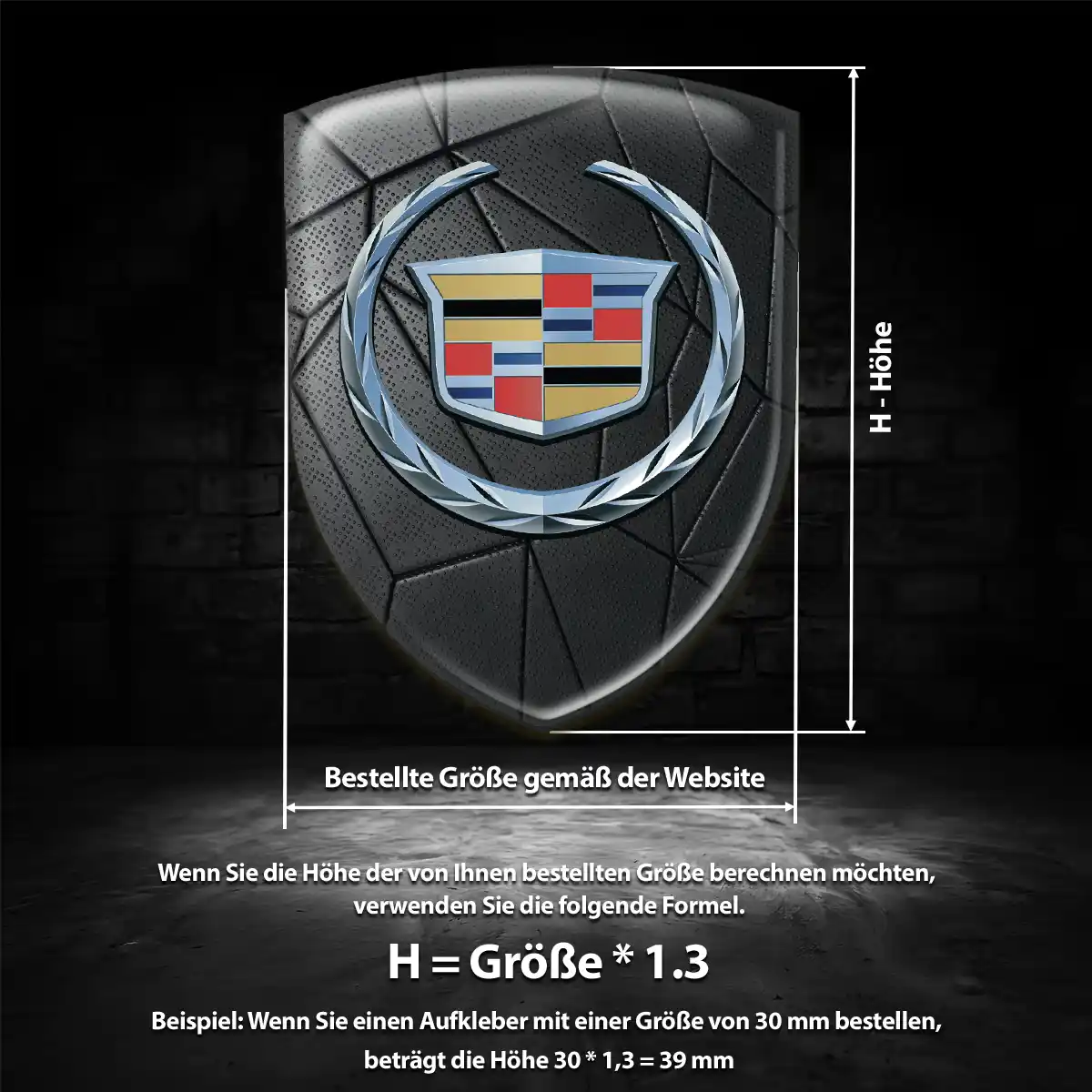 Cadillac 3D Gel Aufkleber Auto Erstklassige Qualität