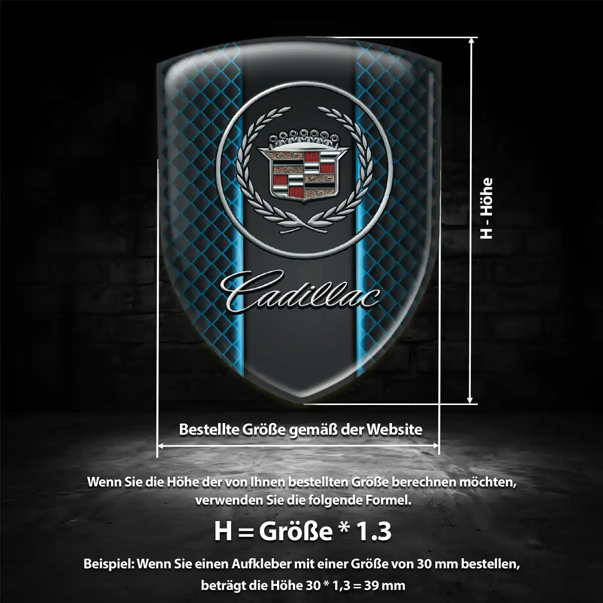 Cadillac 3D Gel Aufkleber Auto Hochwertiges Harz