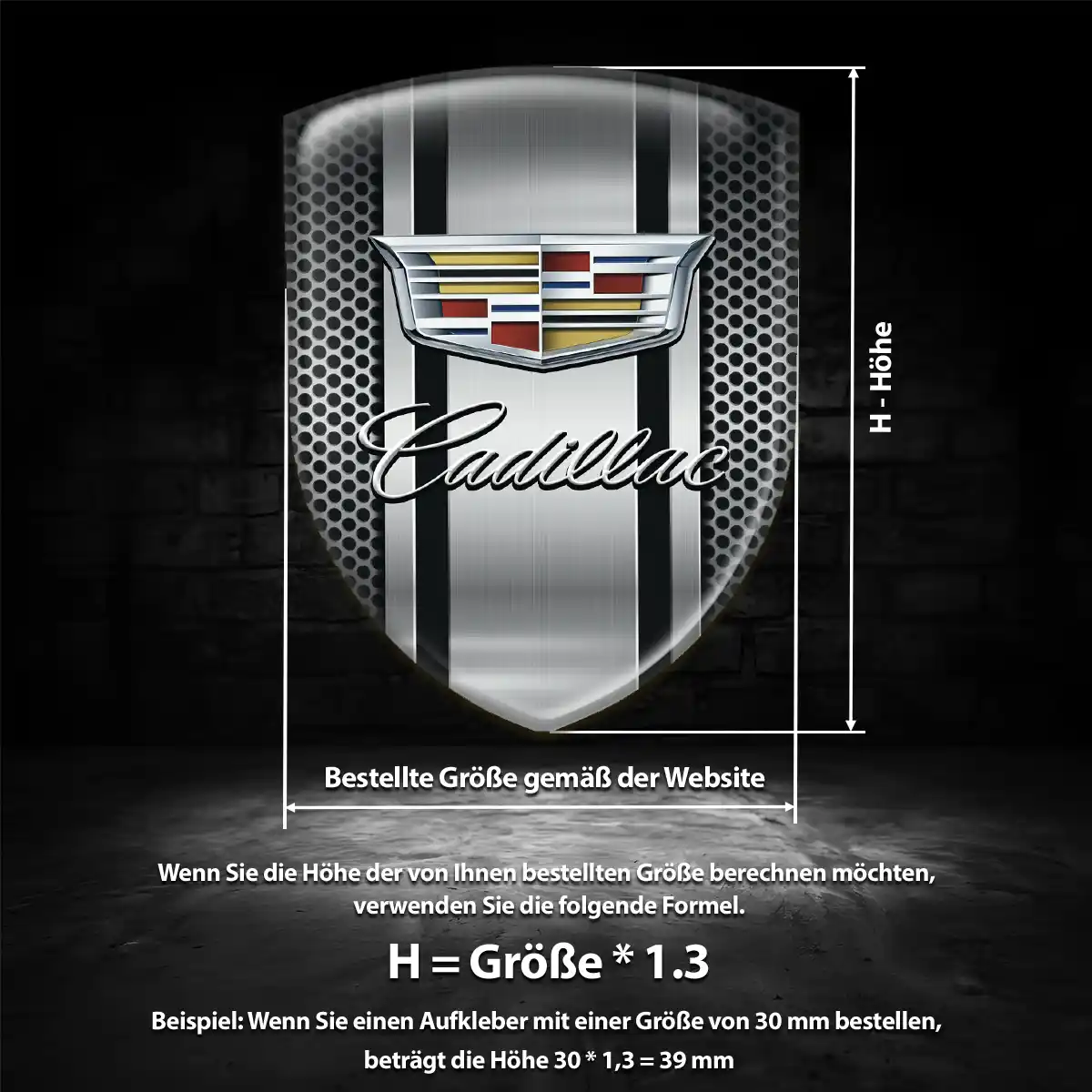 Cadillac 3D Gel Aufkleber Auto Hohe Qualität