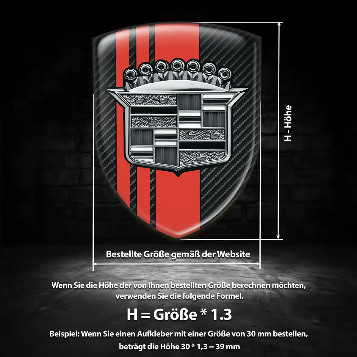 Cadillac 3D Gel Aufkleber Auto Limitierte Auflage