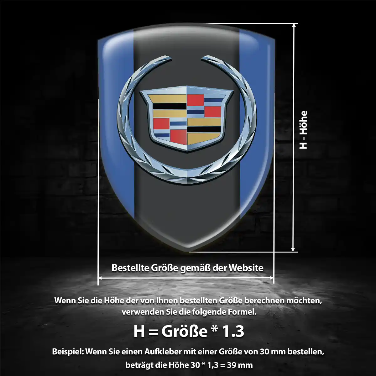 Cadillac 3D Gel Aufkleber Auto Markenedition