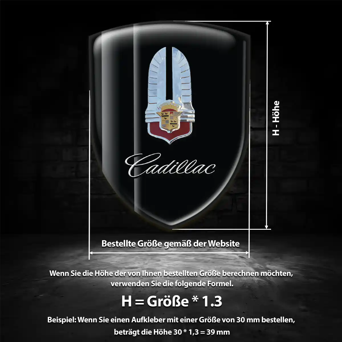 Cadillac 3D Gel Aufkleber Auto Modernes Design
