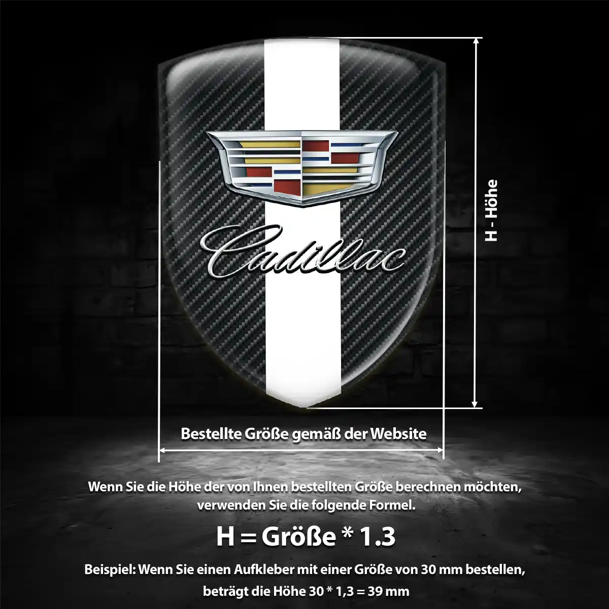 Cadillac 3D Gel Aufkleber Auto Spitzenqualität