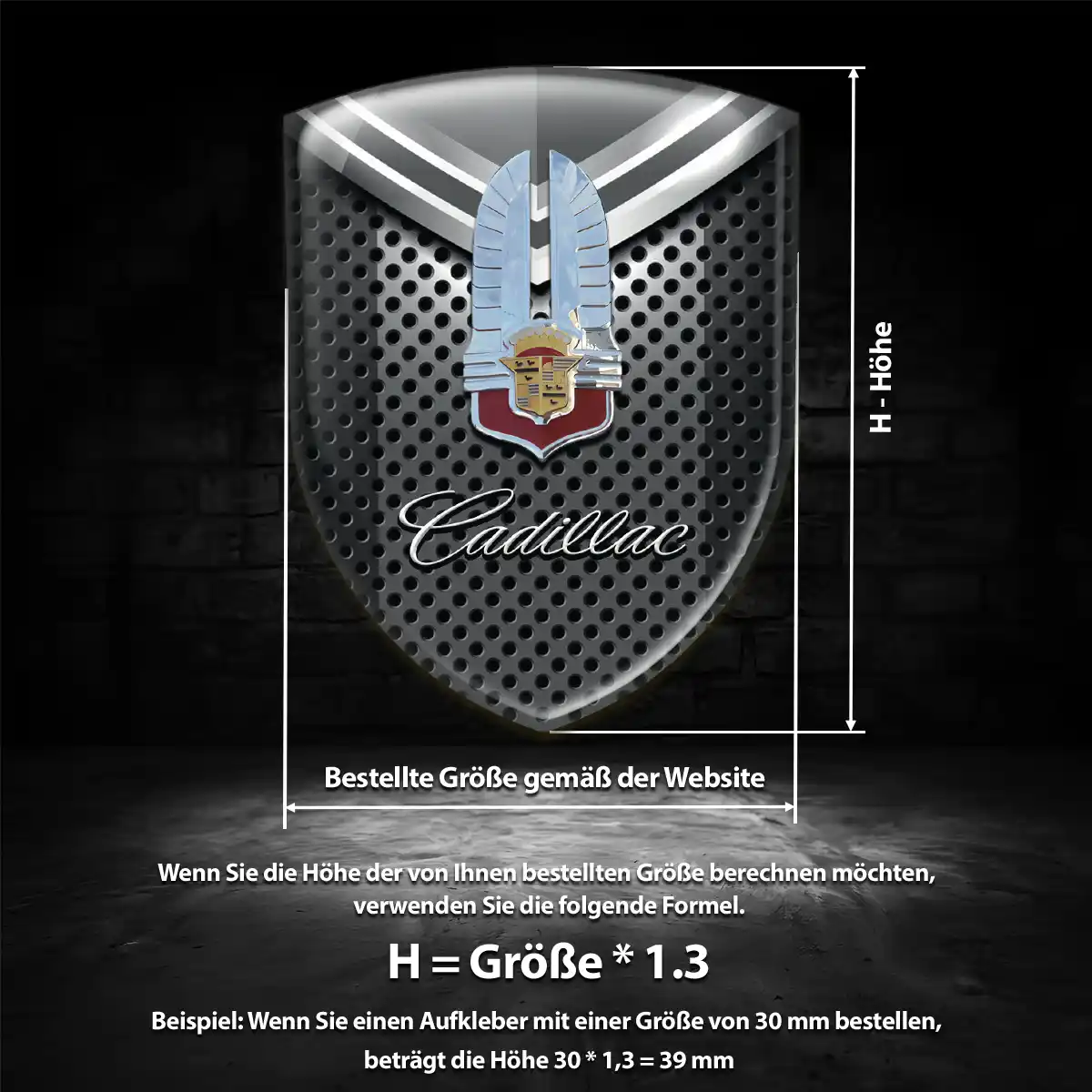 Cadillac 3D Gel Aufkleber Auto Stilvolles Design