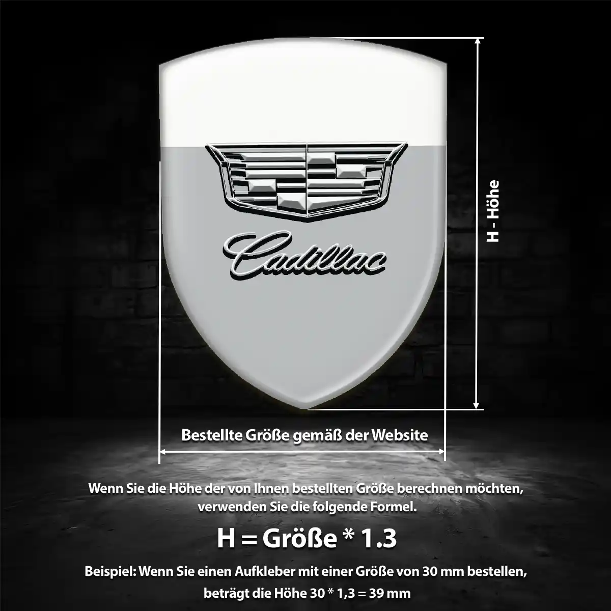 Cadillac 3D Gel Aufkleber Auto Verlässliche Qualität