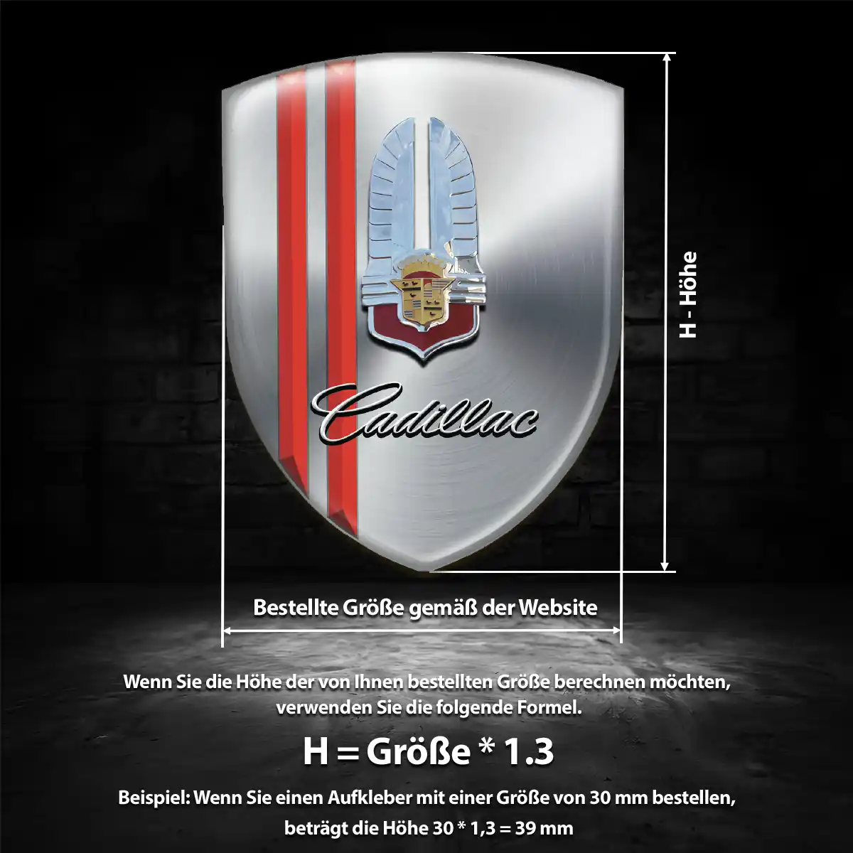 Cadillac 3D Gel Aufkleber Elegantes Design