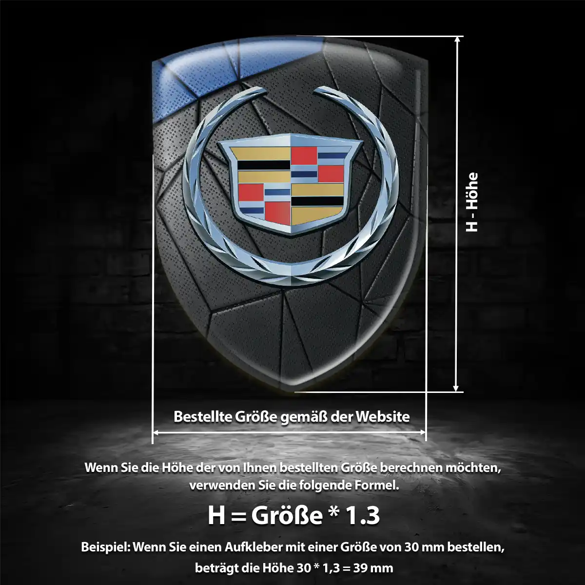 Cadillac 3D Gel Aufkleber Emblem Anspruchsvolles Design