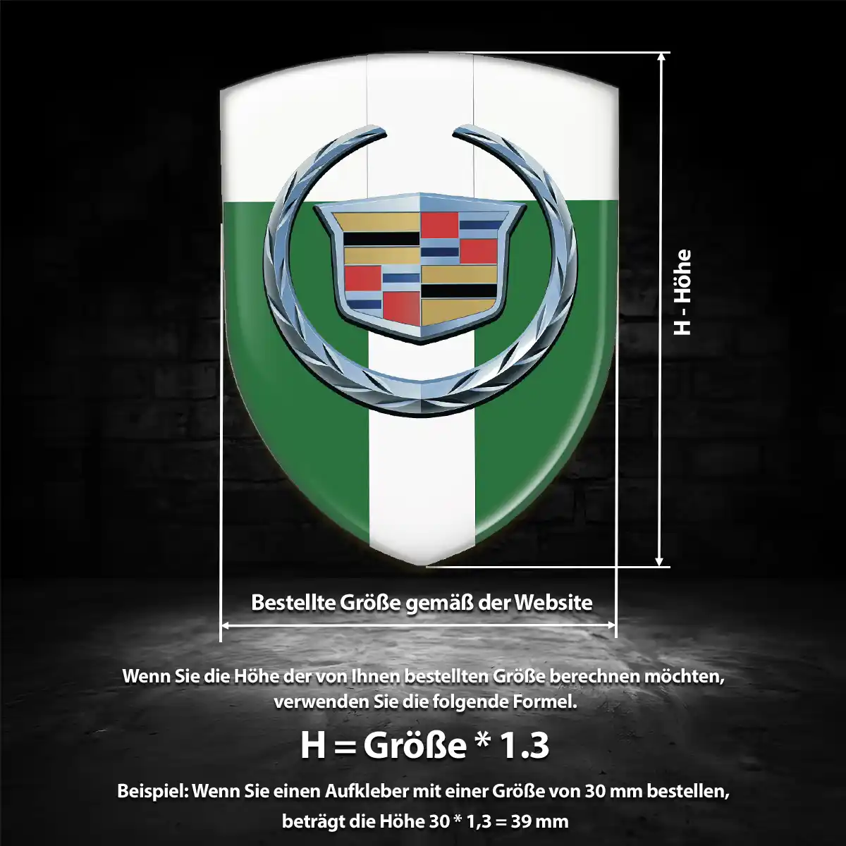 Cadillac 3D Gel Aufkleber Emblem Ausdrucksstarkes Design