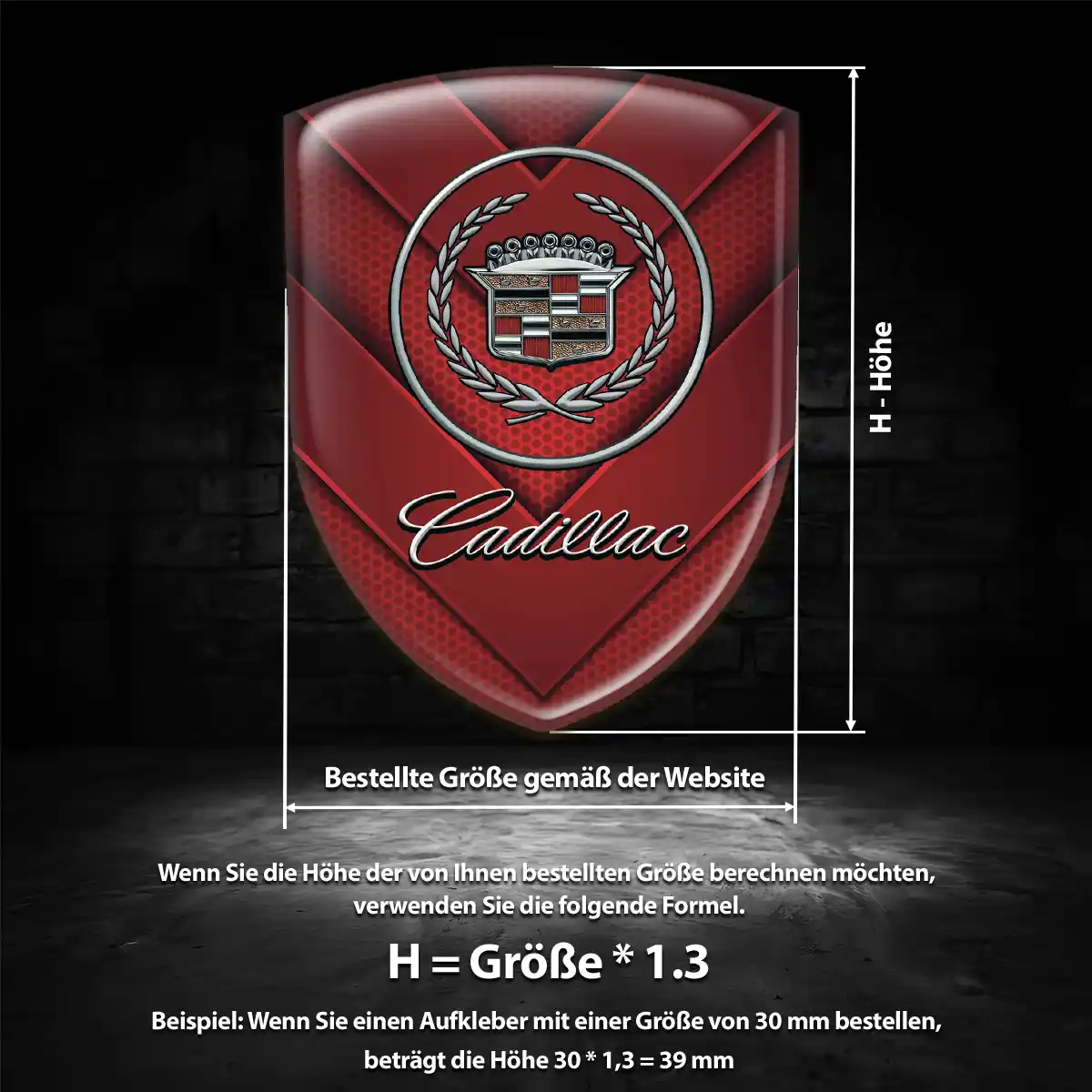 Cadillac 3D Gel Aufkleber Emblem Auto Edles Design