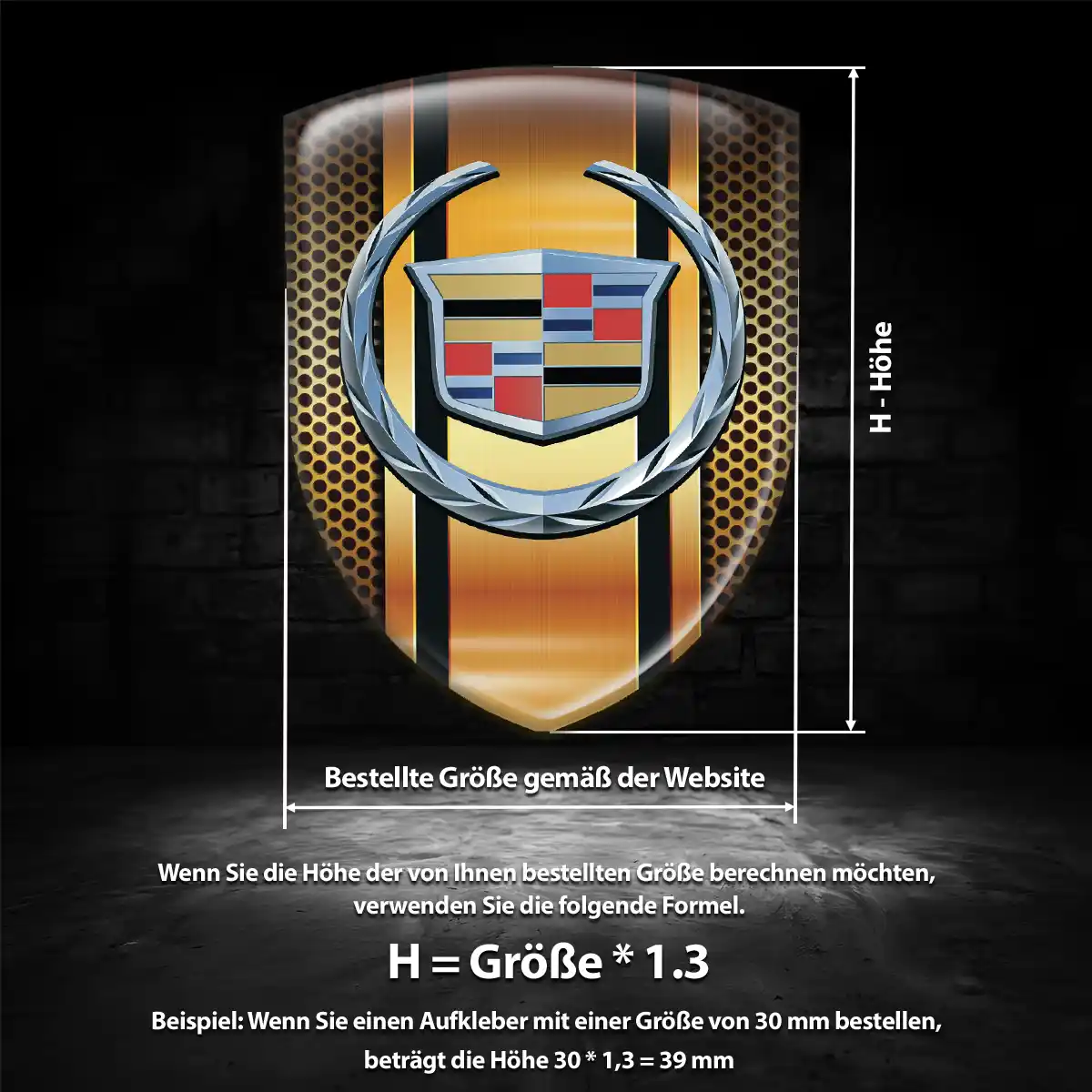 Cadillac 3D Gel Aufkleber Emblem Auto Exterieurdesign