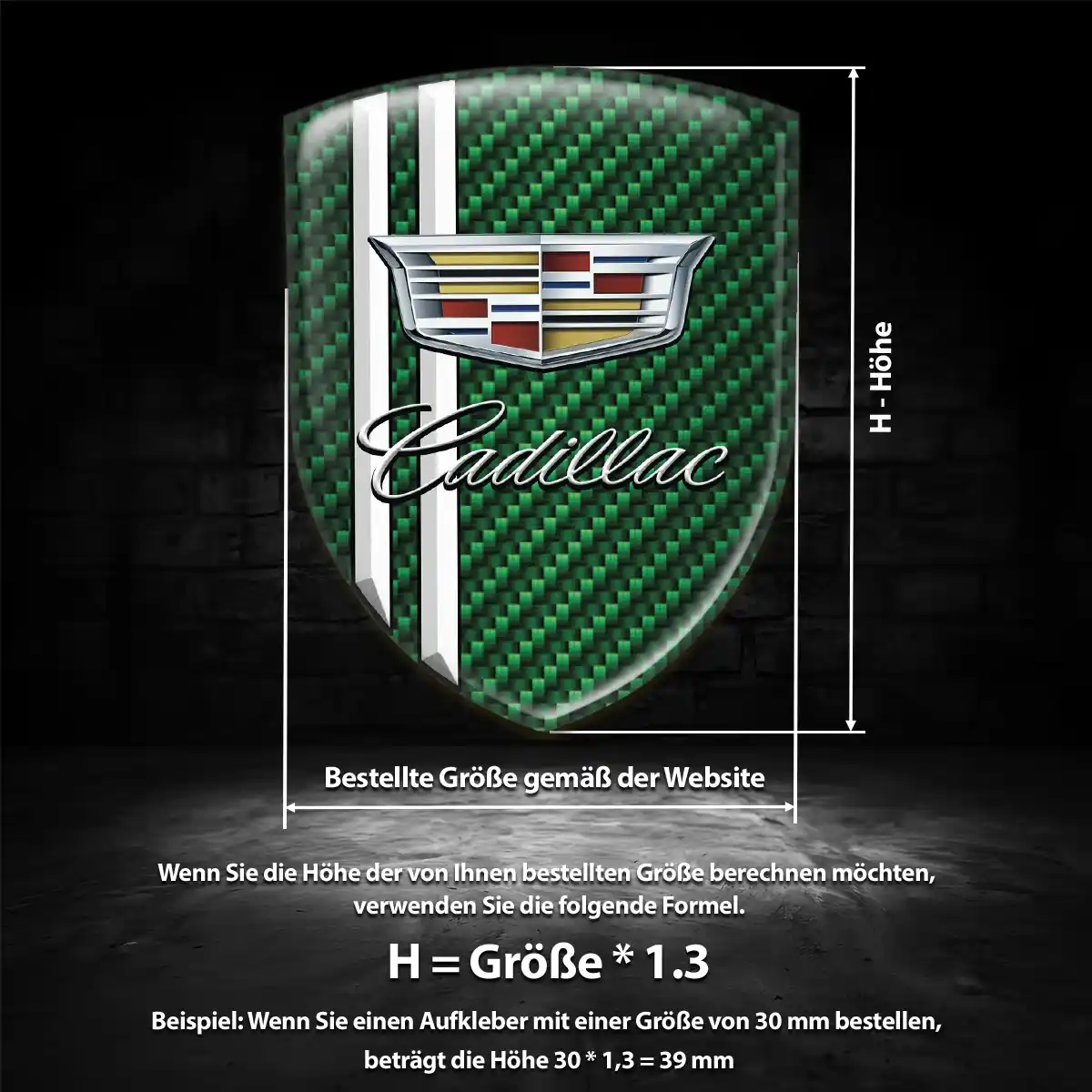 Cadillac 3D Gel Aufkleber Emblem Auto Hochwertiges Harz