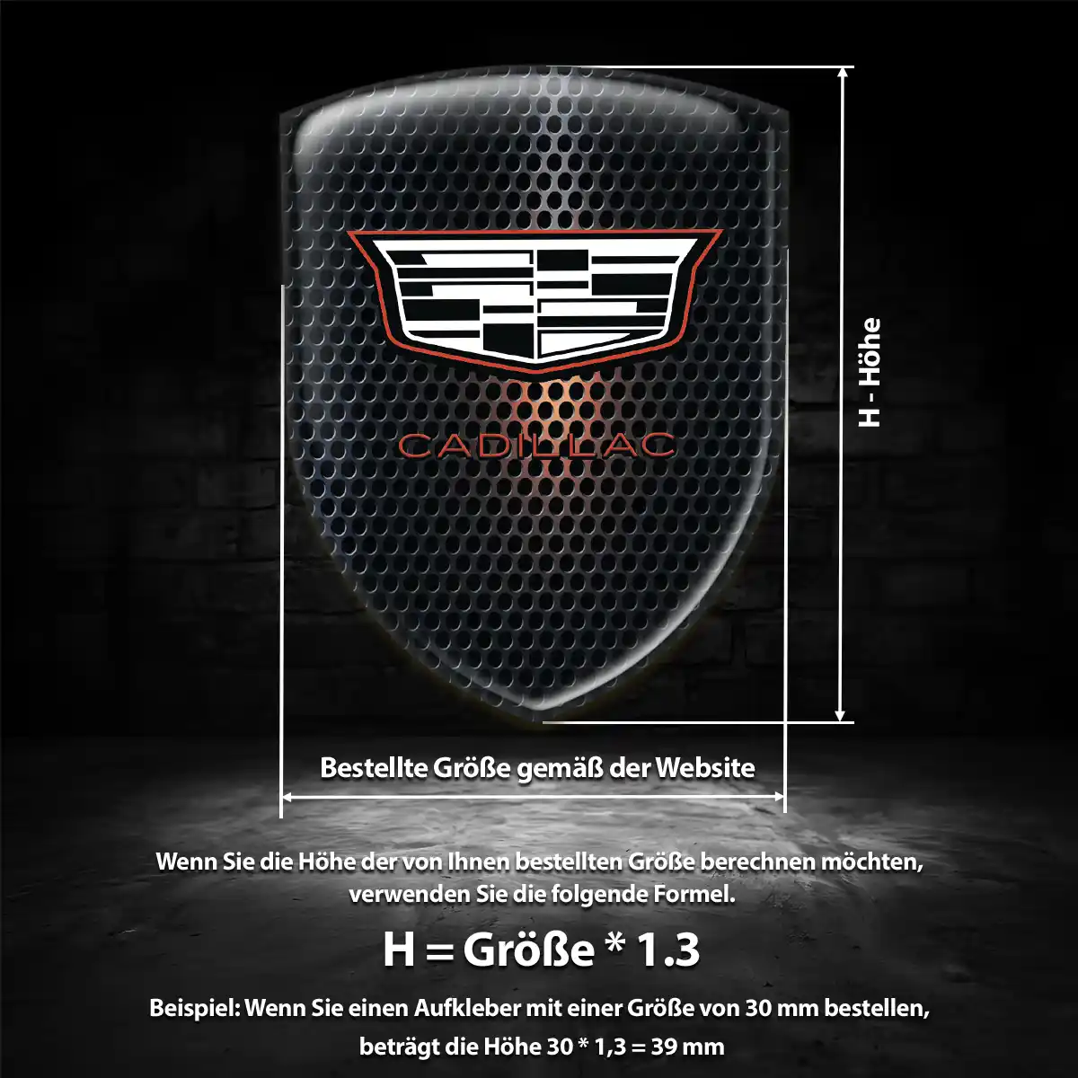 Cadillac 3D Gel Aufkleber Emblem Auto Interieurdesign