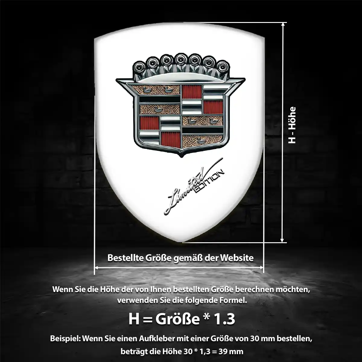Cadillac 3D Gel Aufkleber Emblem Auto Limitierte Auflage