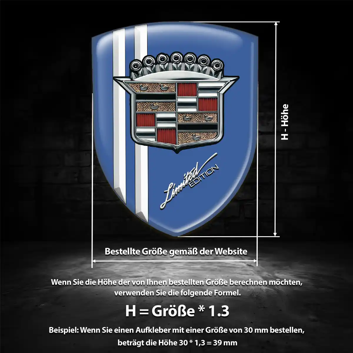Cadillac 3D Gel Aufkleber Emblem Auto Markenedition