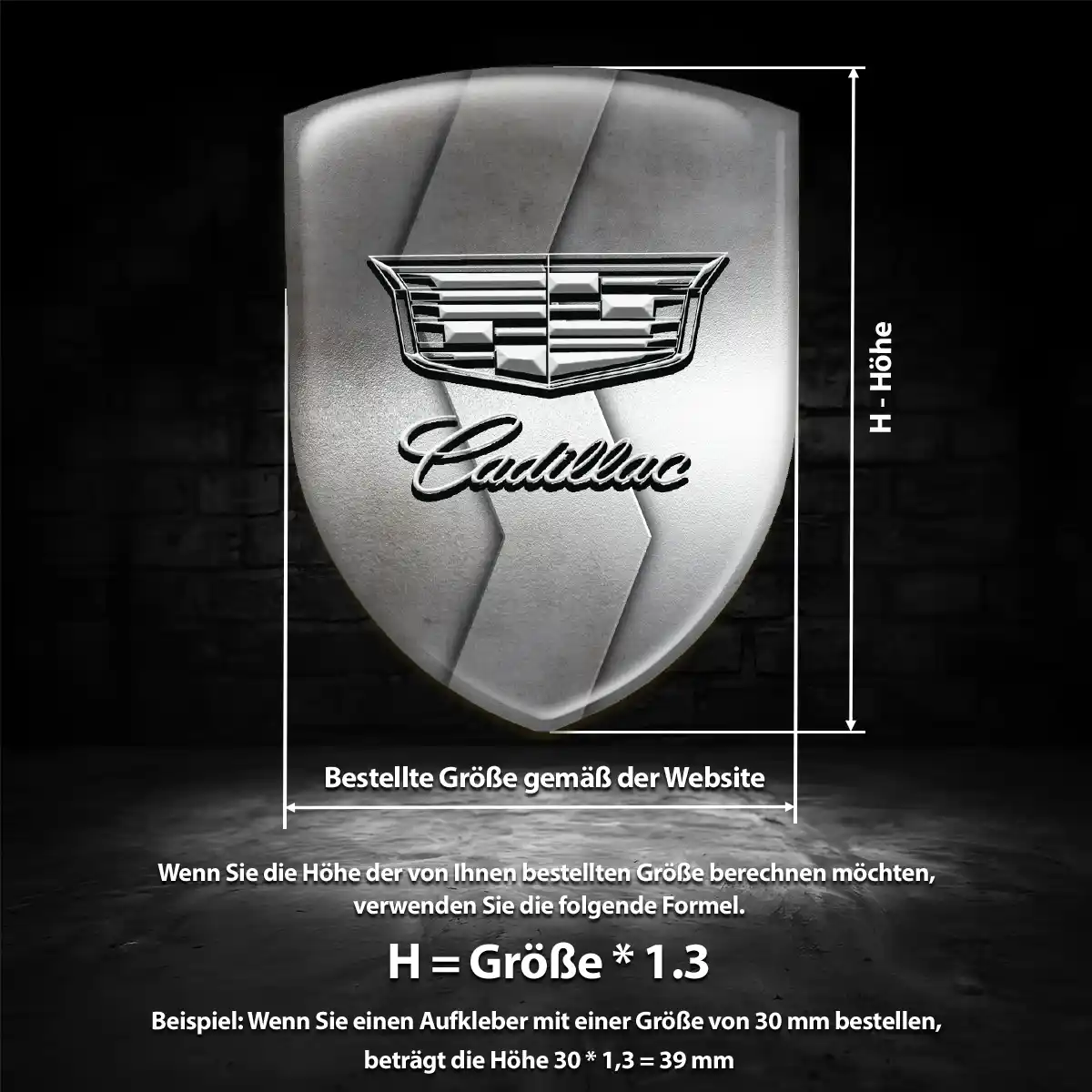 Cadillac 3D Gel Aufkleber Emblem Auto Premiumqualität