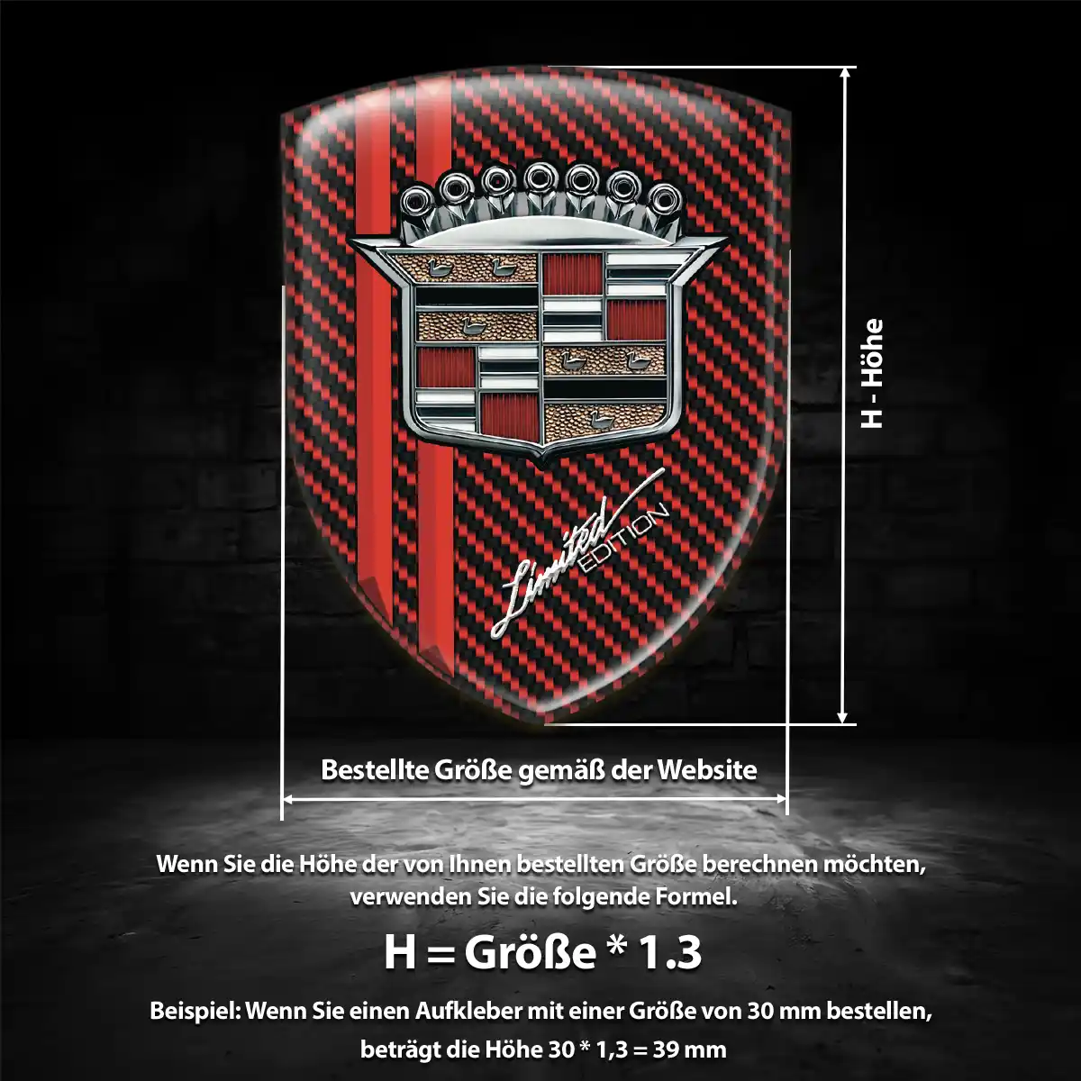 Cadillac 3D Gel Aufkleber Emblem Auto Verlässliche Qualität