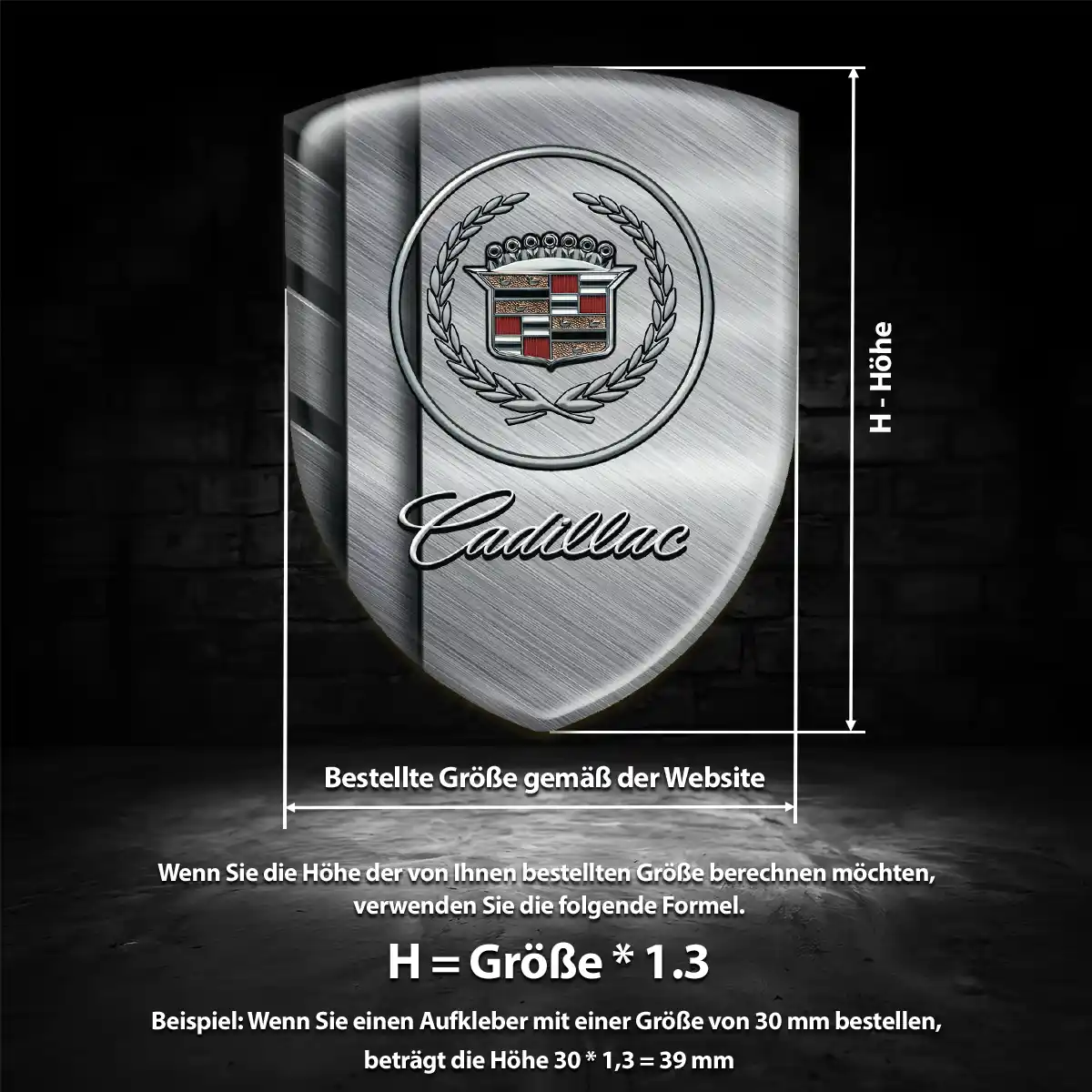 Cadillac 3D Gel Aufkleber Emblem Edles Design