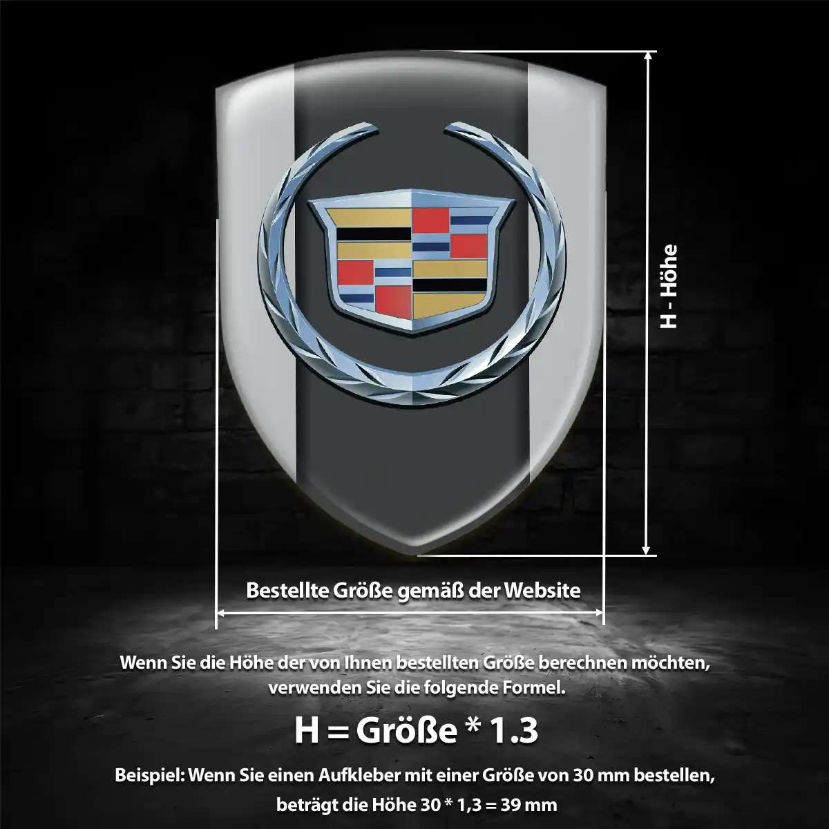 Cadillac 3D Gel Aufkleber Emblem Elegantes Design