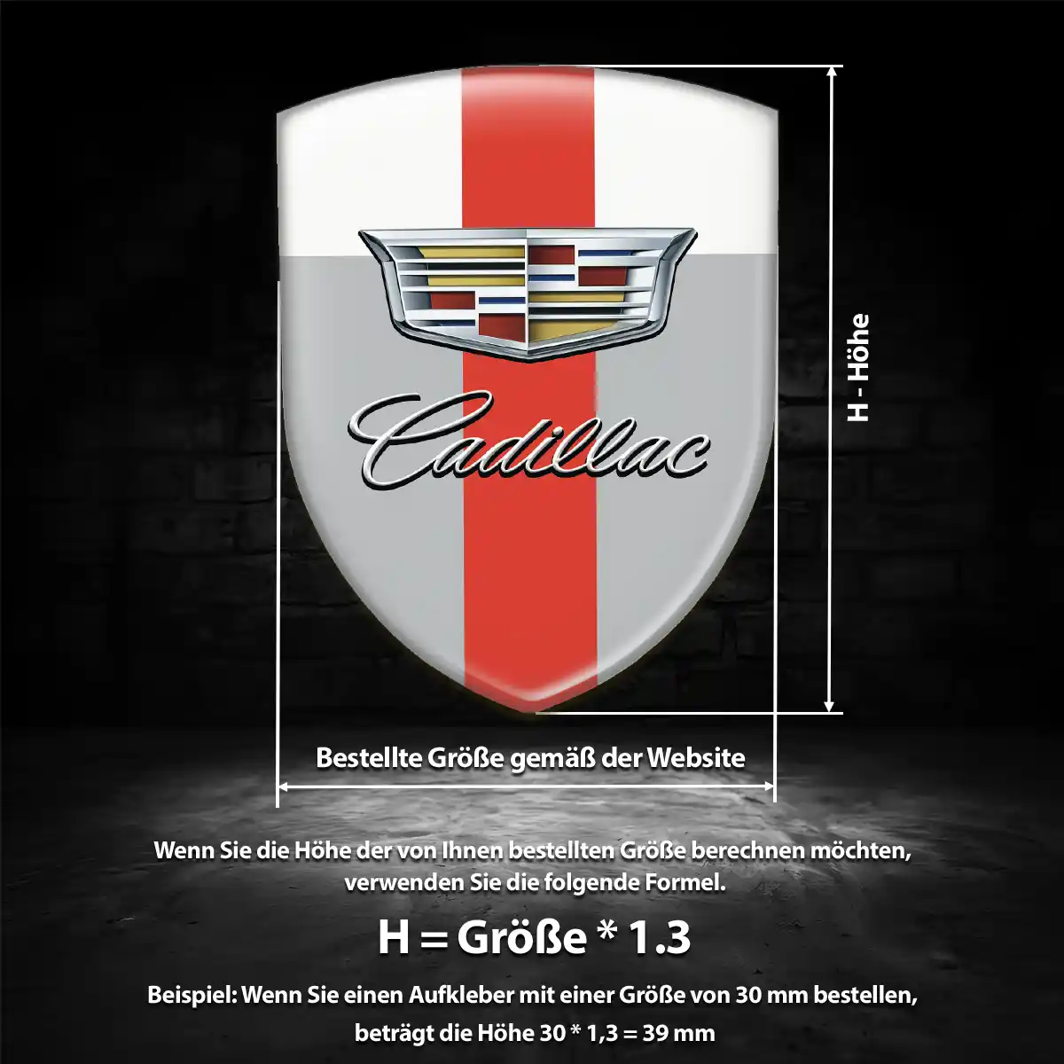 Cadillac 3D Gel Aufkleber Emblem Erstklassige Qualität