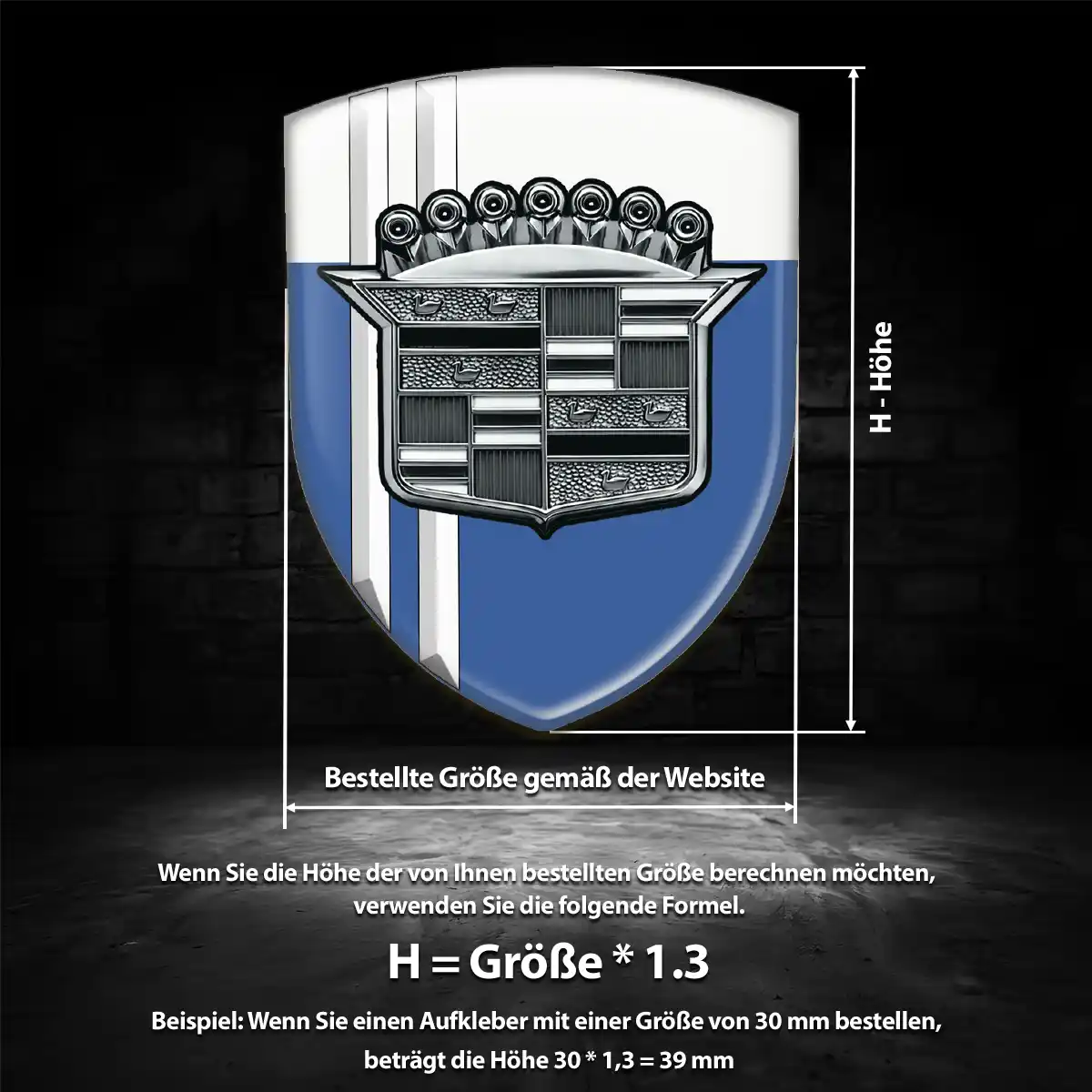 Cadillac 3D Gel Aufkleber Emblem Exterieurdesign