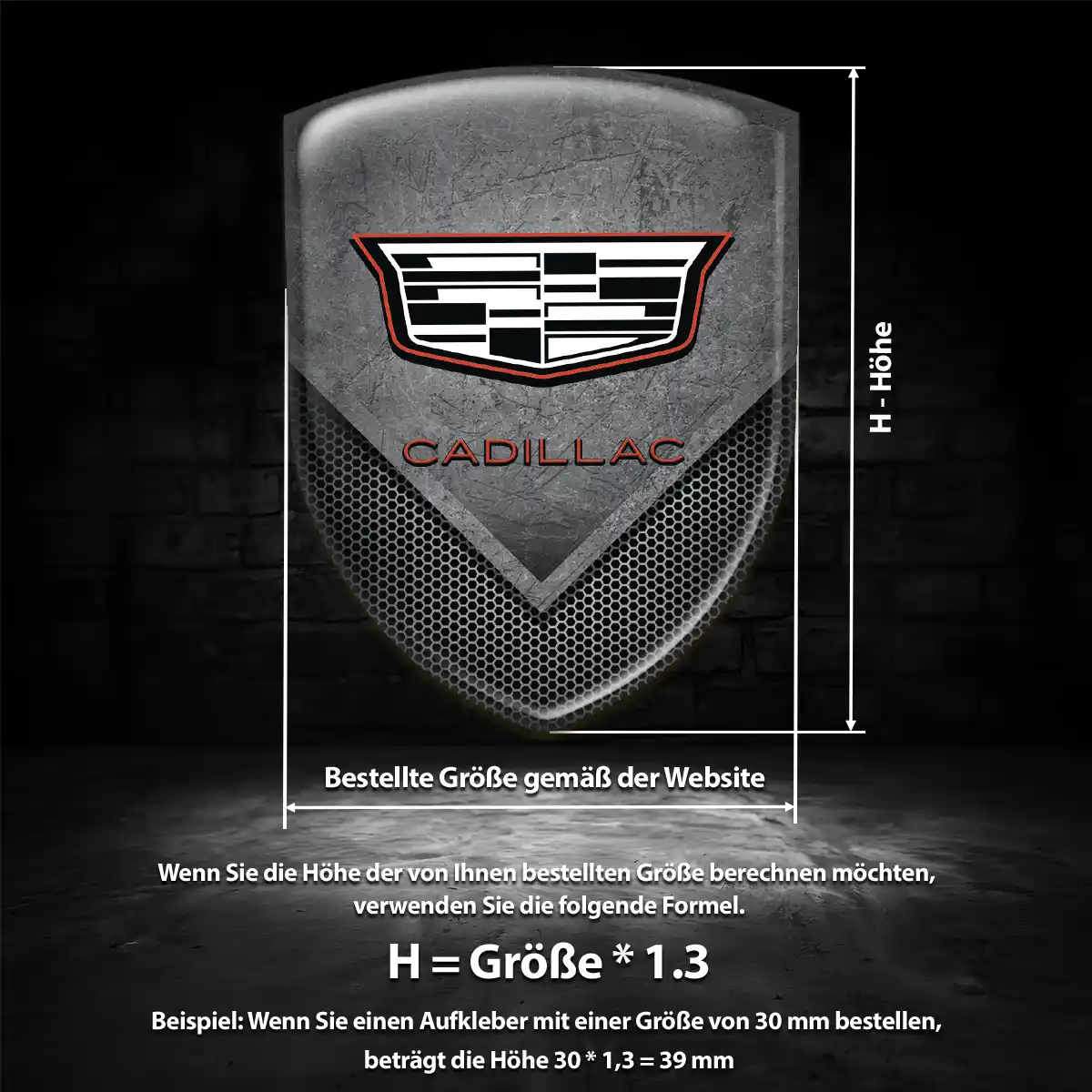 Cadillac 3D Gel Aufkleber Emblem Hochwertiges Harz