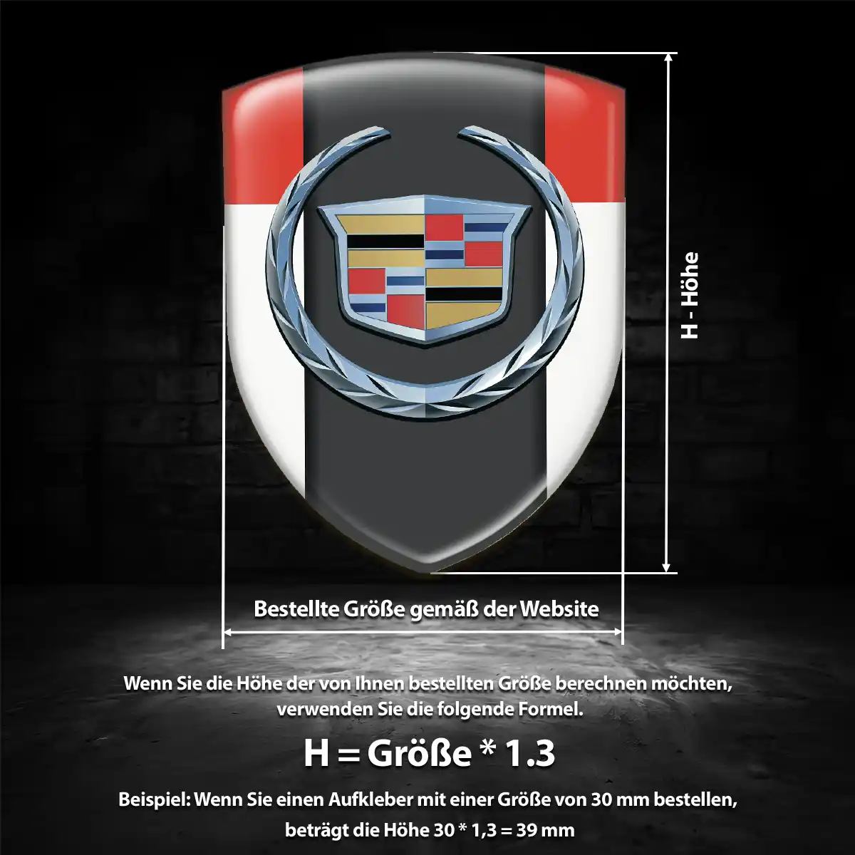 Cadillac 3D Gel Aufkleber Emblem Hohe Qualität