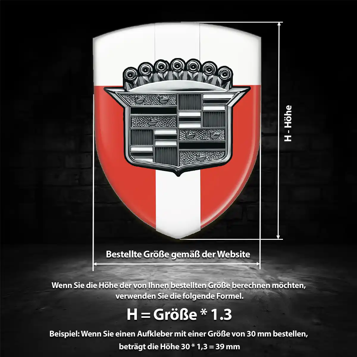 Cadillac 3D Gel Aufkleber Emblem Markenedition