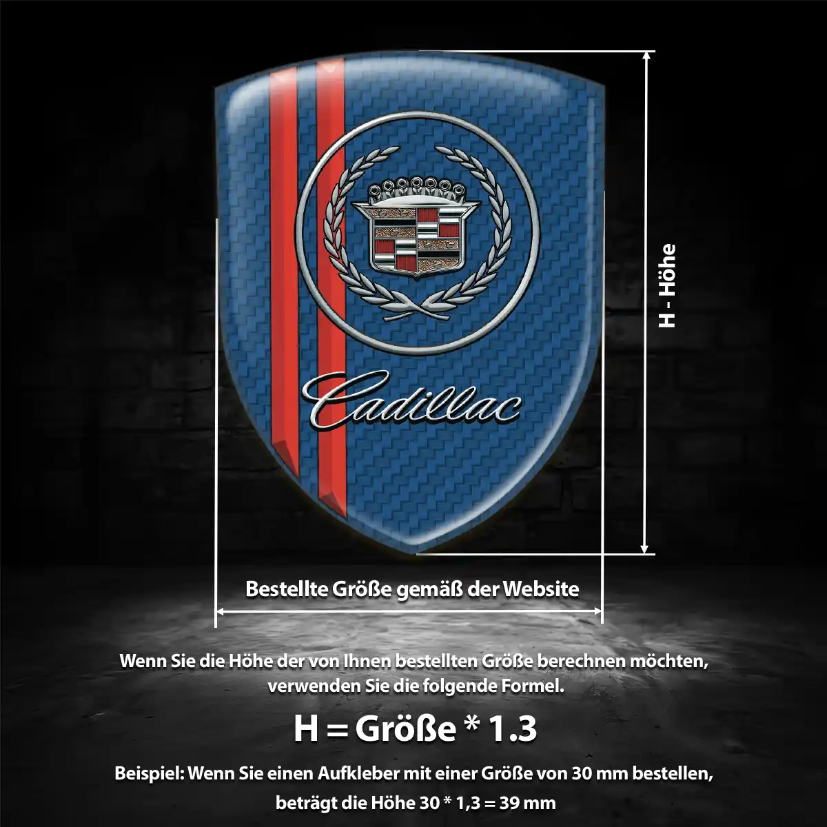 Cadillac 3D Gel Aufkleber Emblem Modernes Design