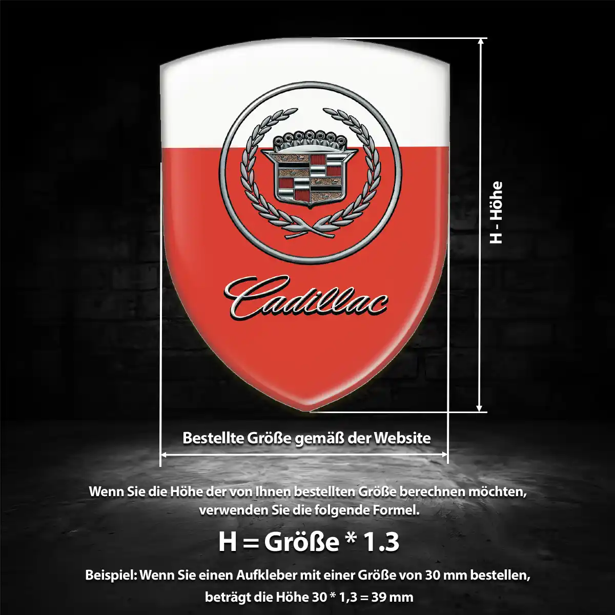 Cadillac 3D Gel Aufkleber Emblem Premium-Edition