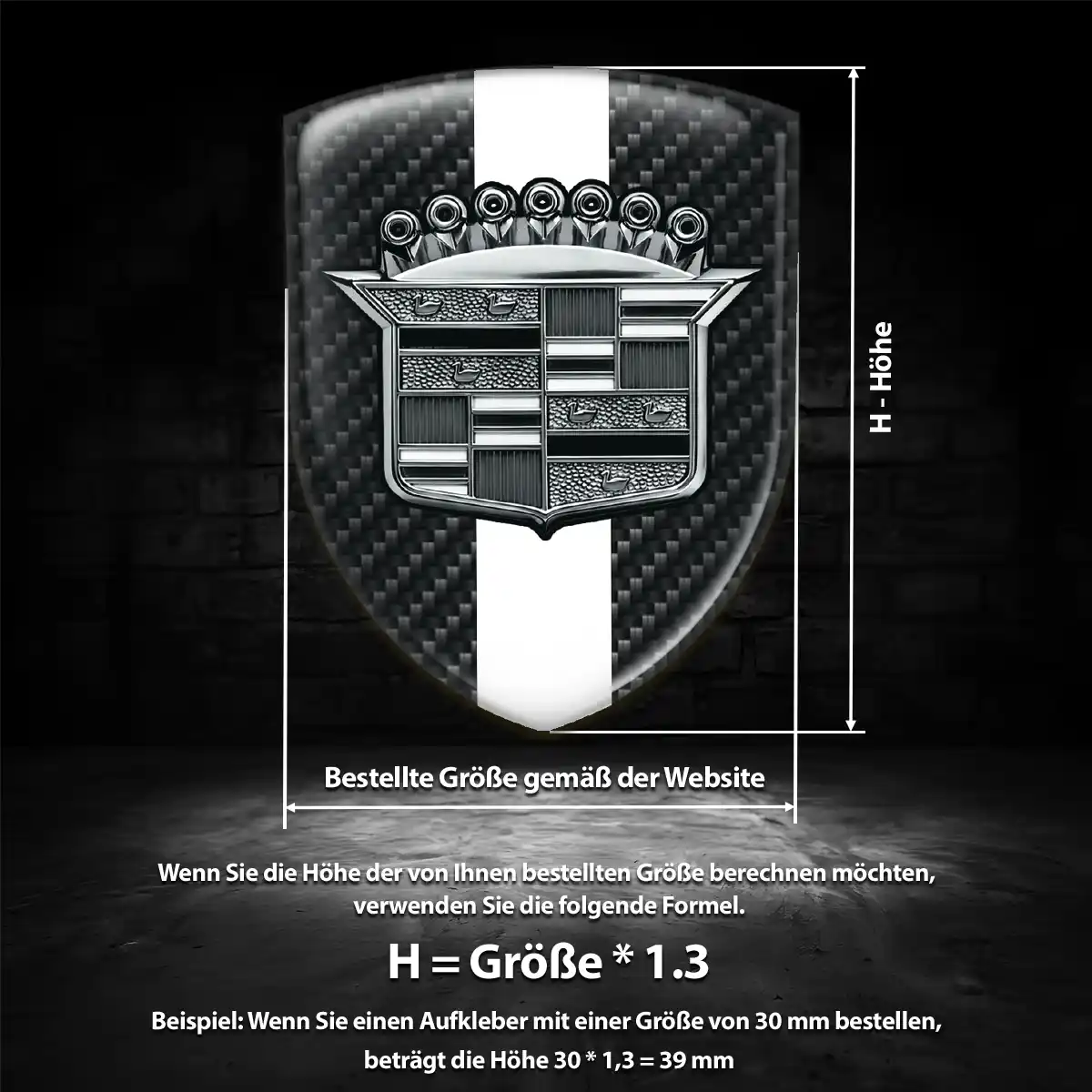 Cadillac 3D Gel Aufkleber Emblem Premiumqualität