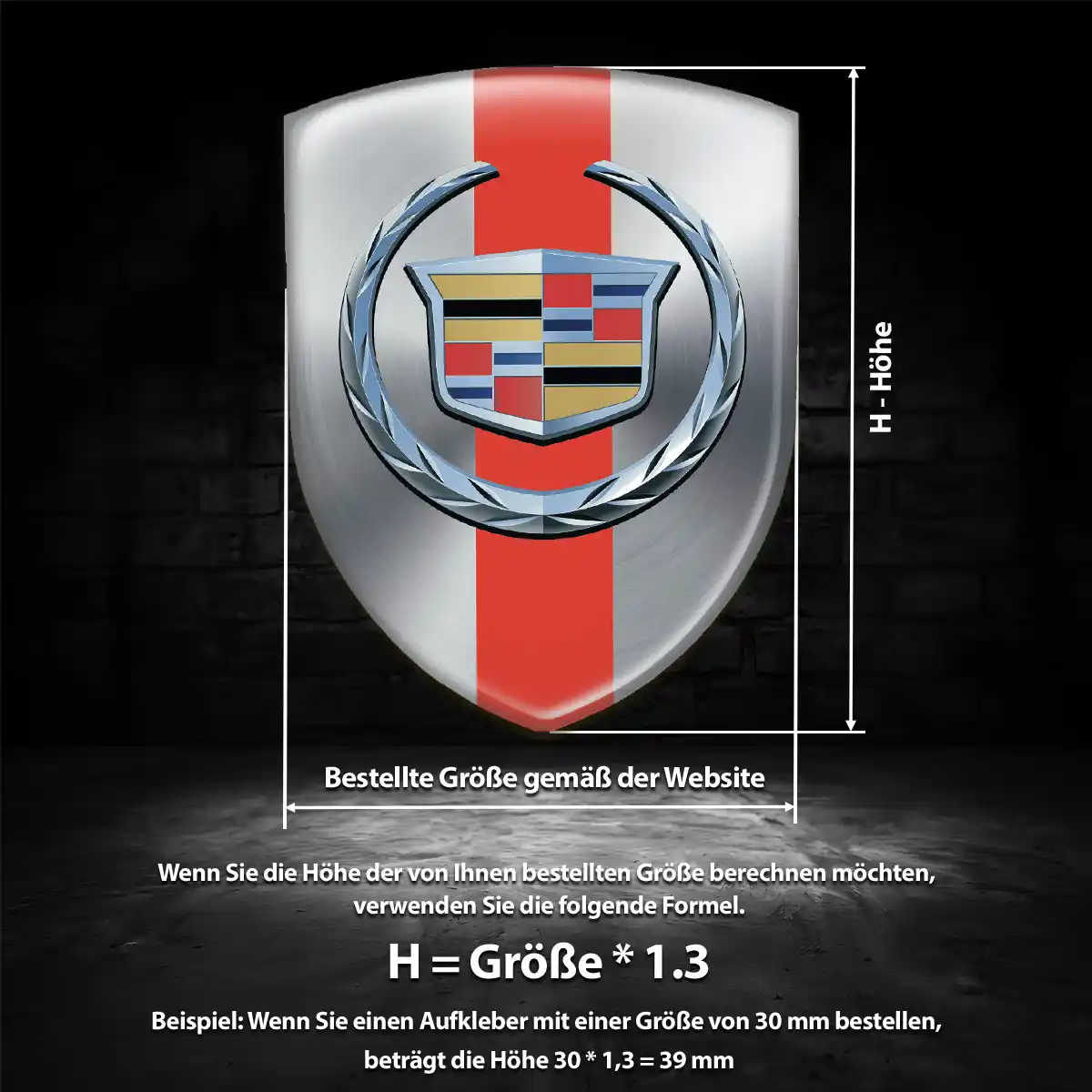 Cadillac 3D Gel Aufkleber Emblem Spitzenqualität