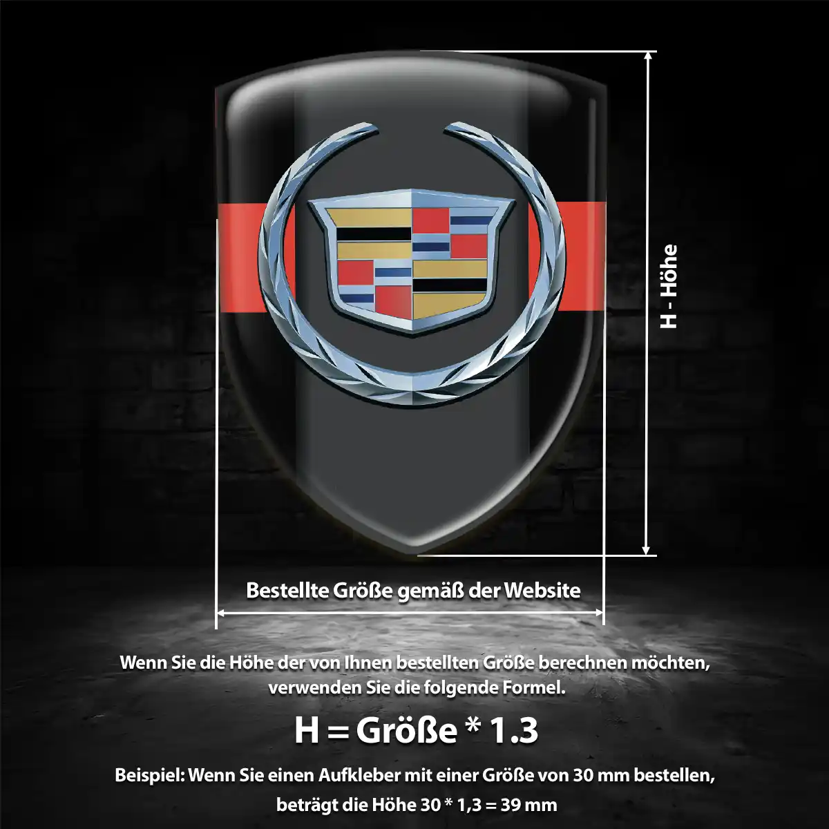 Cadillac 3D Gel Aufkleber Emblem Stilvolles Design