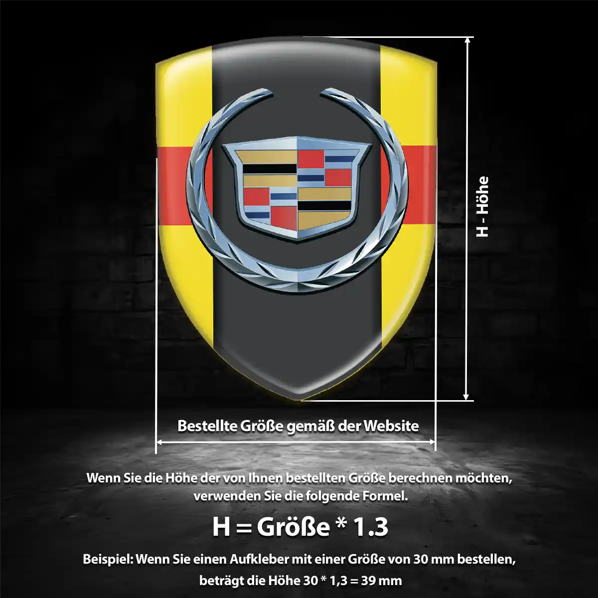 Cadillac 3D Gel Aufkleber Emblem Tuningfahrzeug