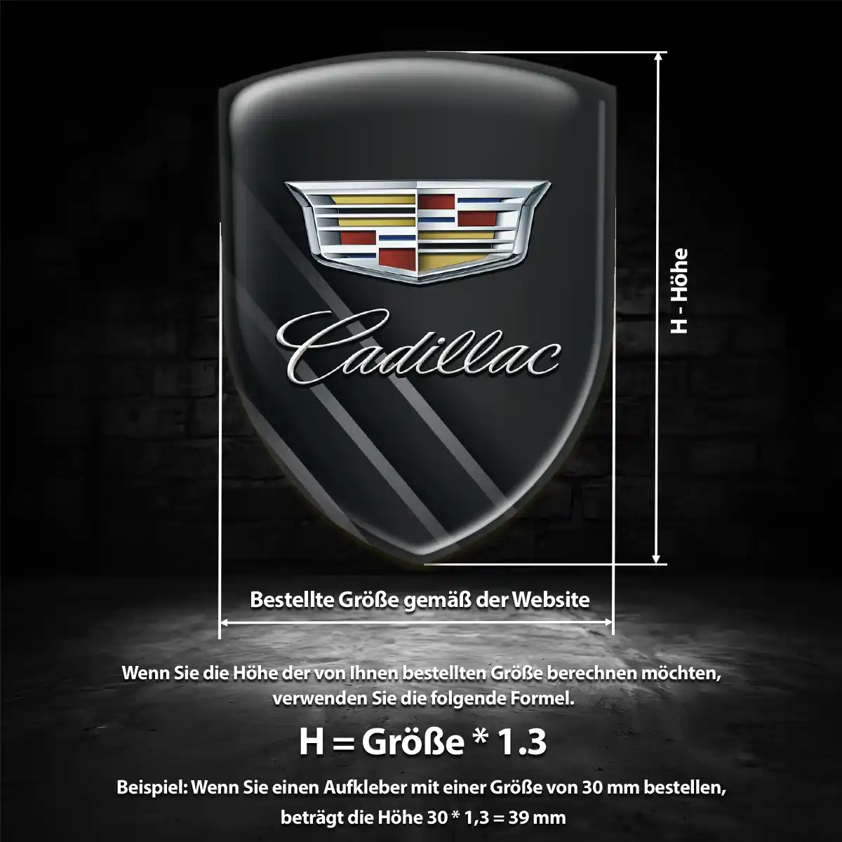 Cadillac 3D Gel Aufkleber Embleme Anspruchsvolles Design