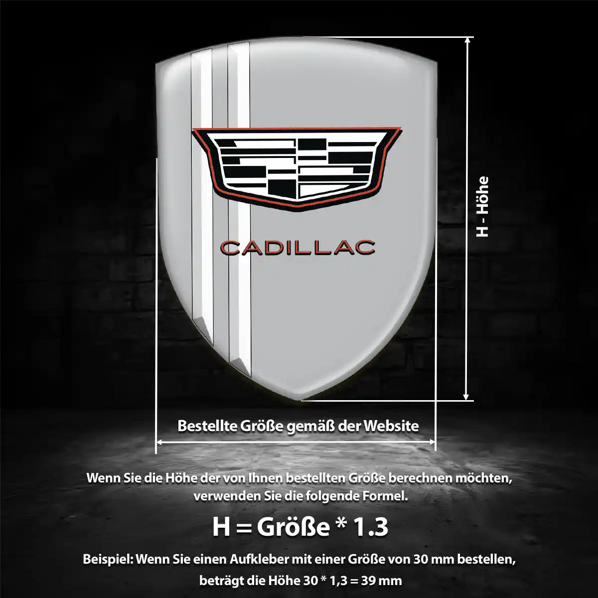 Cadillac 3D Gel Aufkleber Embleme Ausdrucksstarkes Design