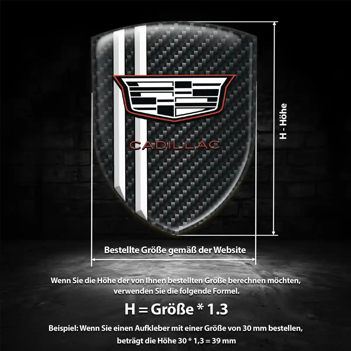 Cadillac 3D Gel Aufkleber Embleme Auto Edles Design
