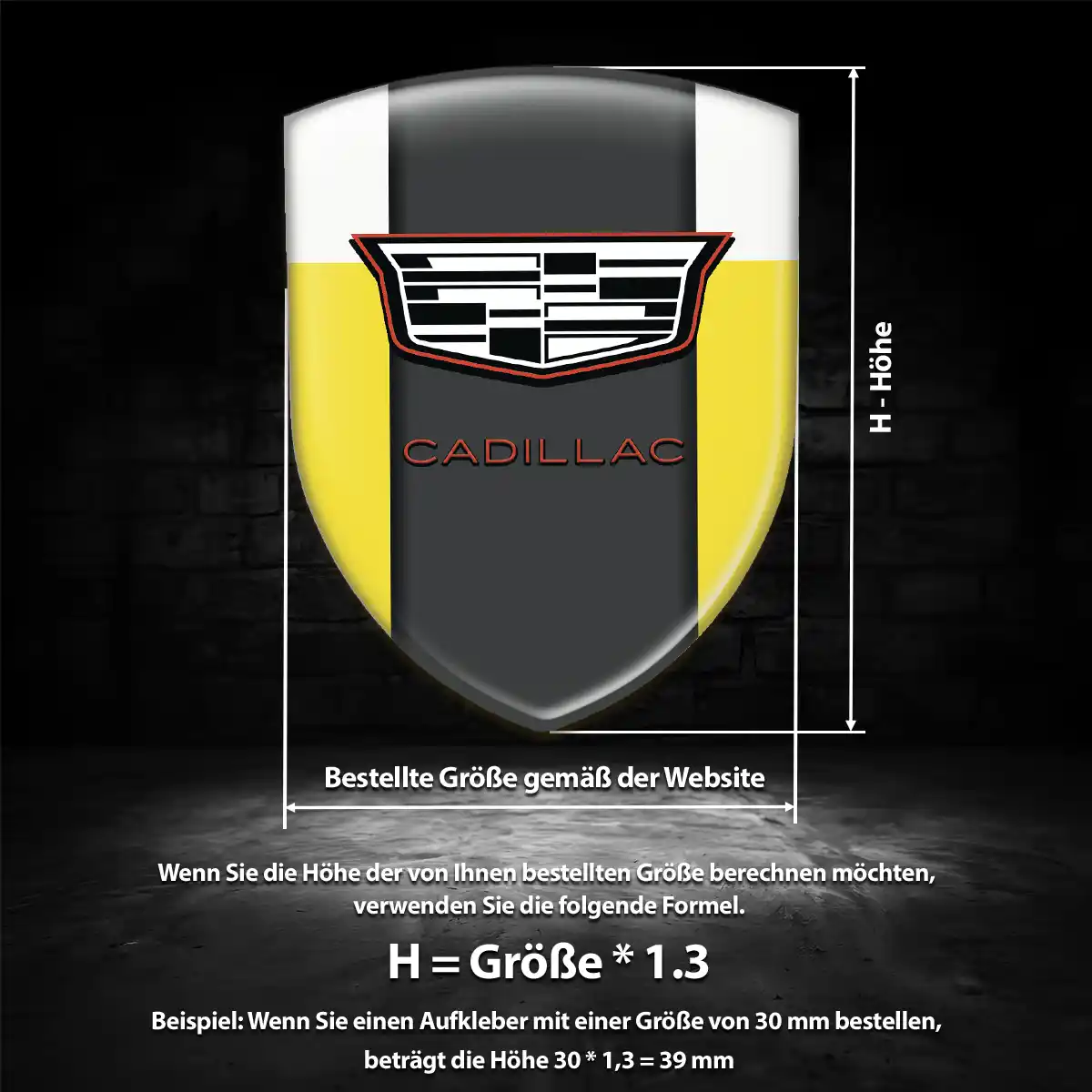 Cadillac 3D Gel Aufkleber Embleme Auto Elegantes Design