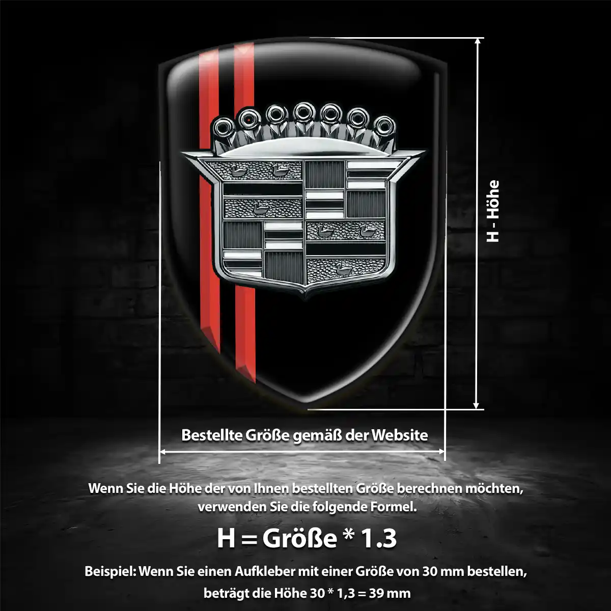 Cadillac 3D Gel Aufkleber Embleme Auto Hochwertiges Harz
