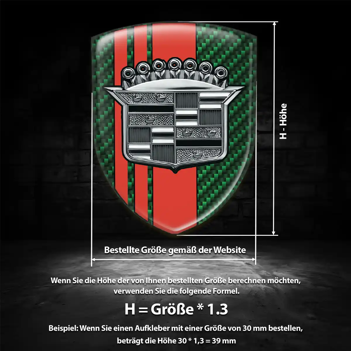Cadillac 3D Gel Aufkleber Embleme Auto Markenedition