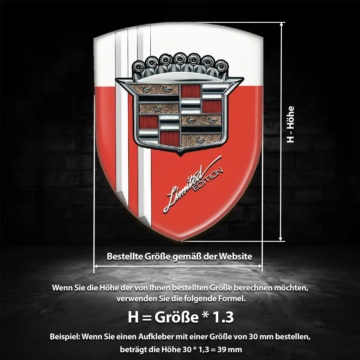Cadillac 3D Gel Aufkleber Embleme Auto Premium-Edition