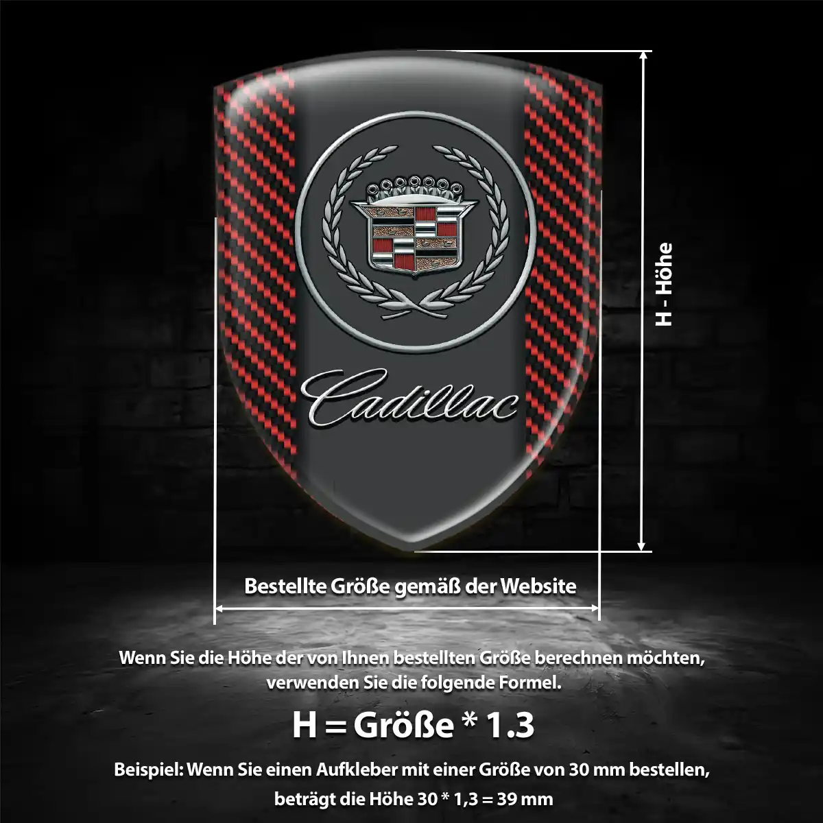 Cadillac 3D Gel Aufkleber Embleme Auto Stilvolles Design