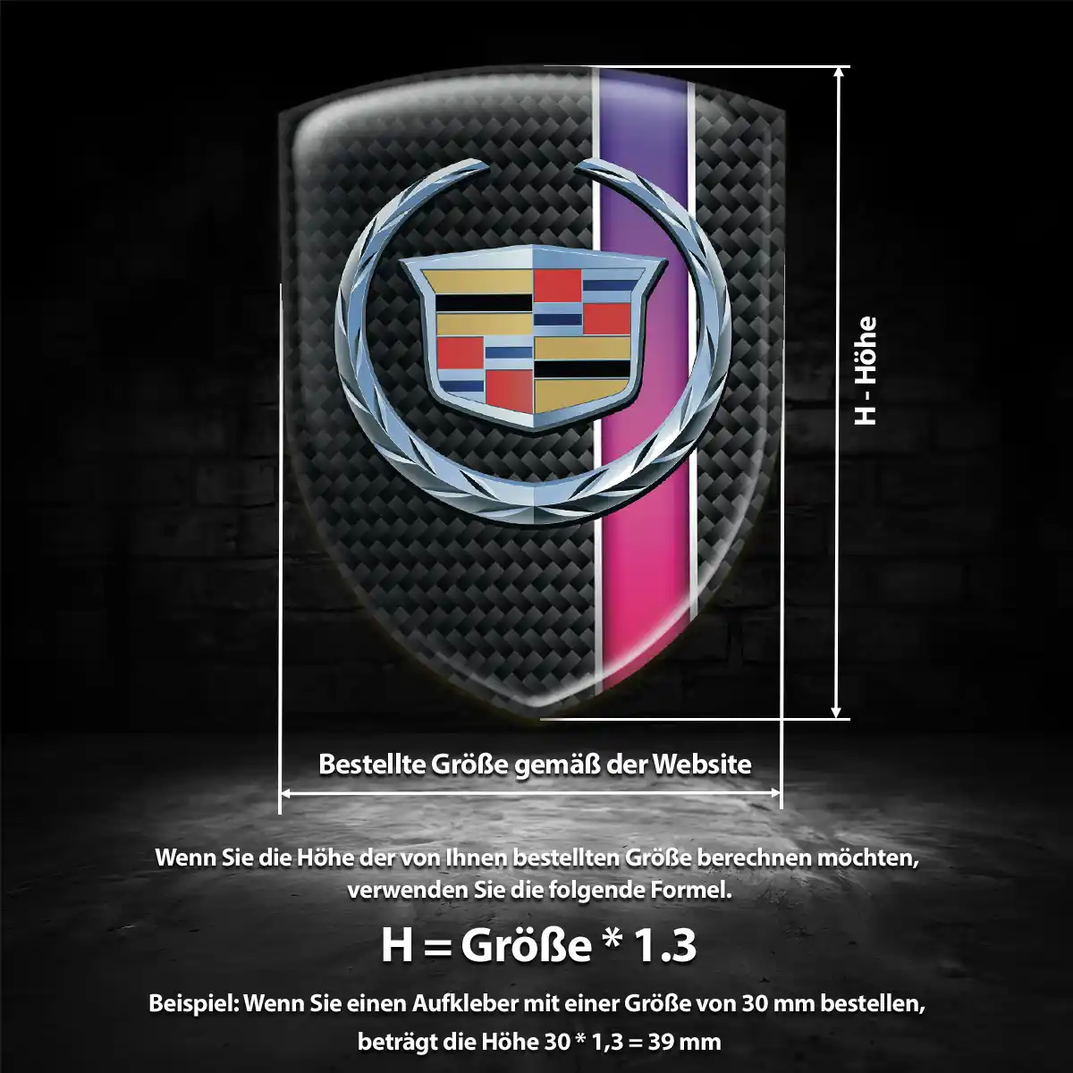 Cadillac 3D Gel Aufkleber Embleme Auto Tuningfahrzeug
