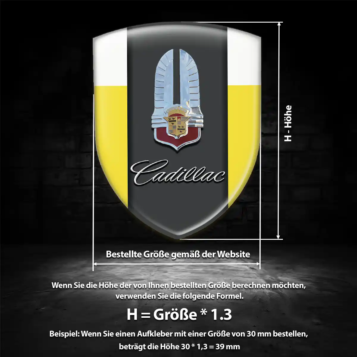 Cadillac 3D Gel Aufkleber Embleme Edles Design